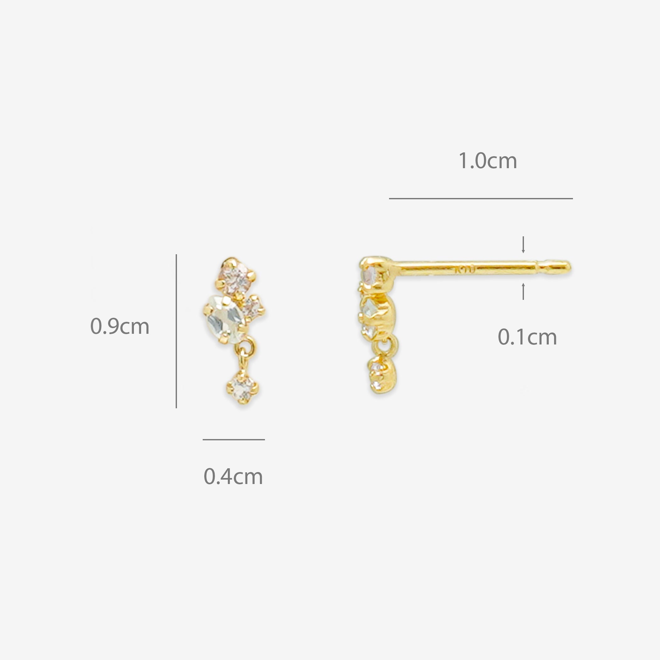 11月誕生石 K10 イエローゴールド ブルートパーズ ピアス