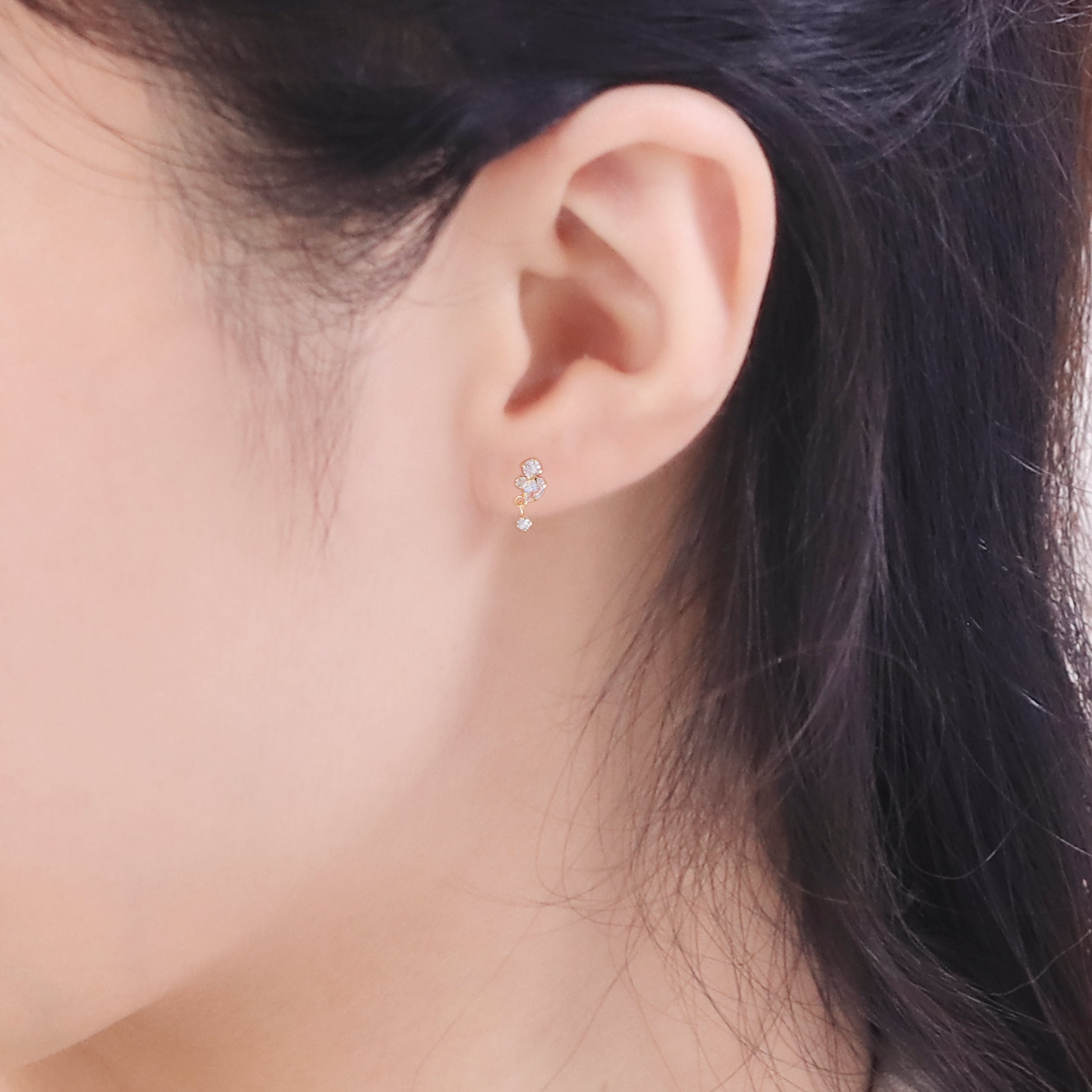 11月誕生石 K10 イエローゴールド ブルートパーズ ピアス