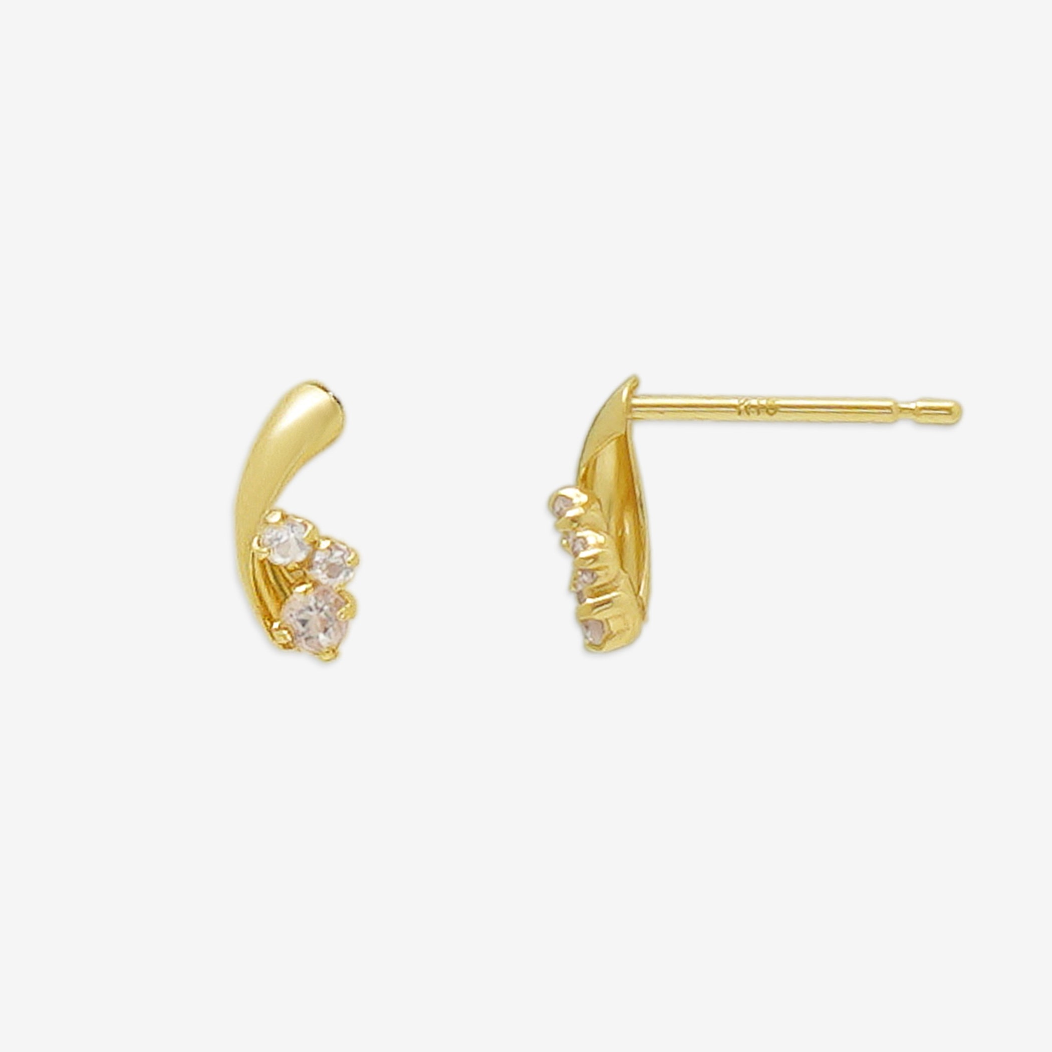 4月誕生石 K10 イエローゴールド モルガナイト ピアス