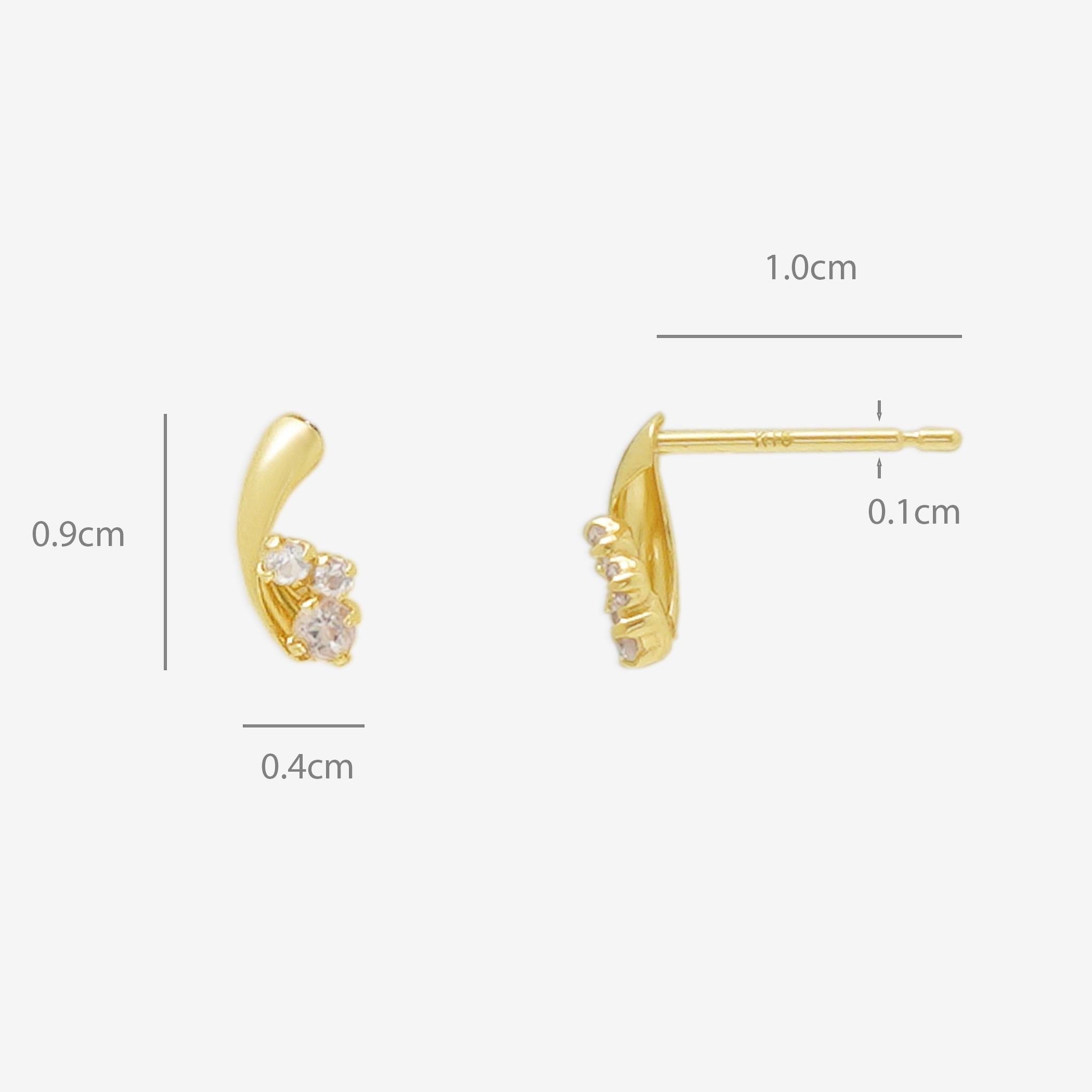 4月誕生石 K10 イエローゴールド モルガナイト ピアス