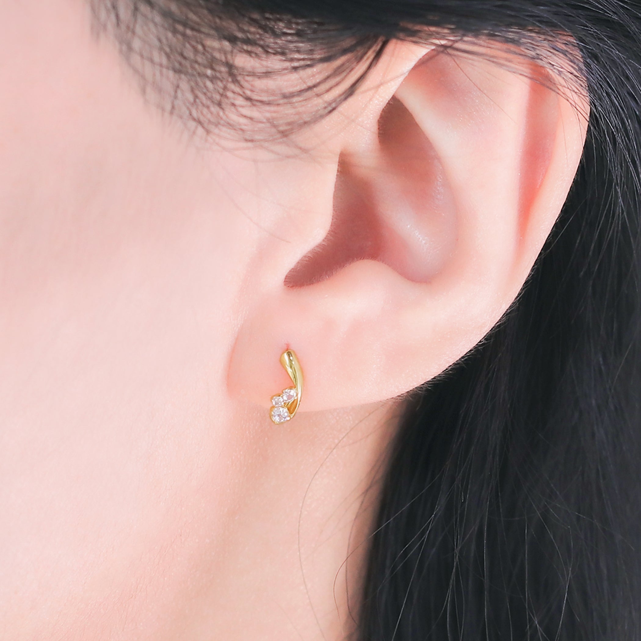 4月誕生石 K10 イエローゴールド モルガナイト ピアス