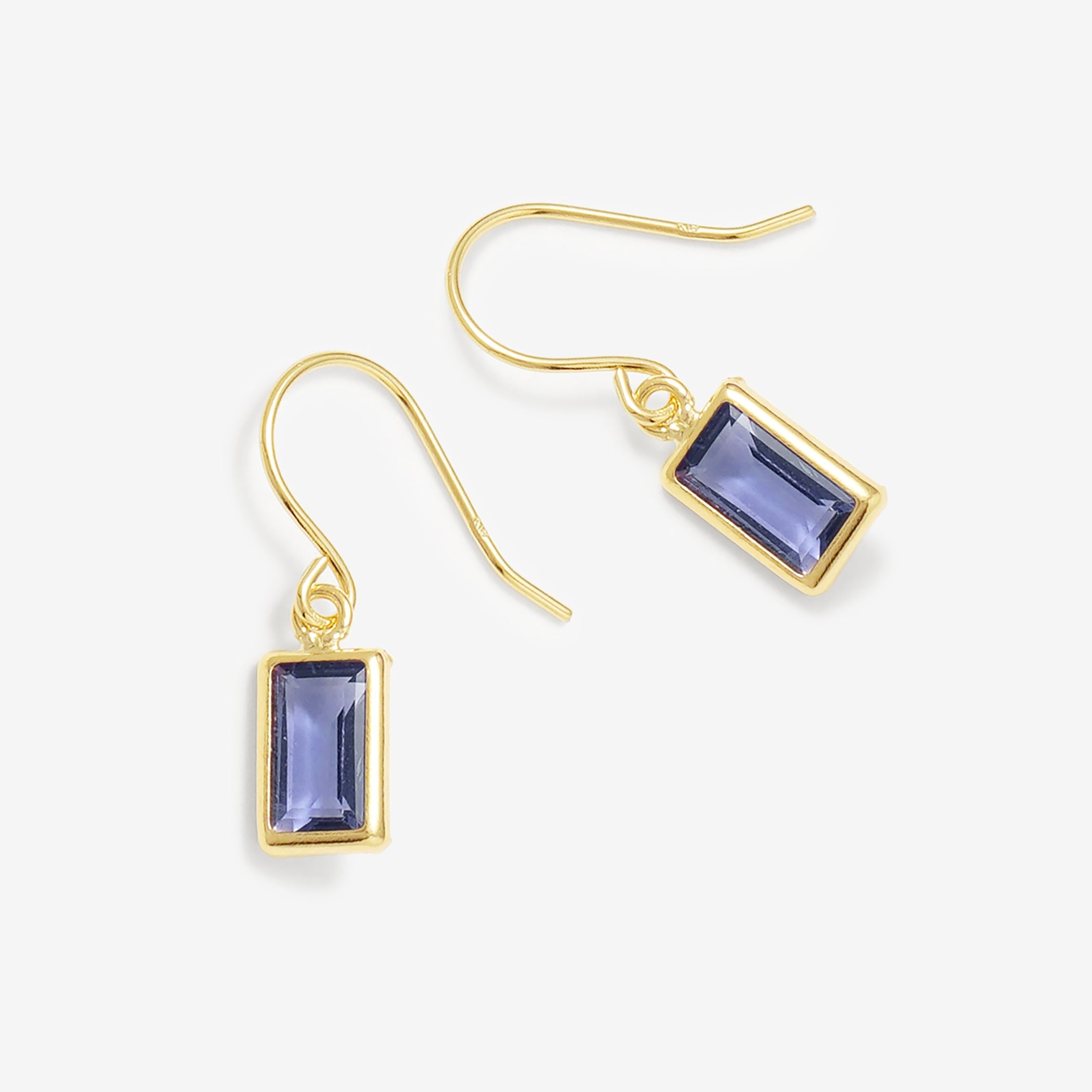 K18 イエローゴールド アイオライト フック ピアス