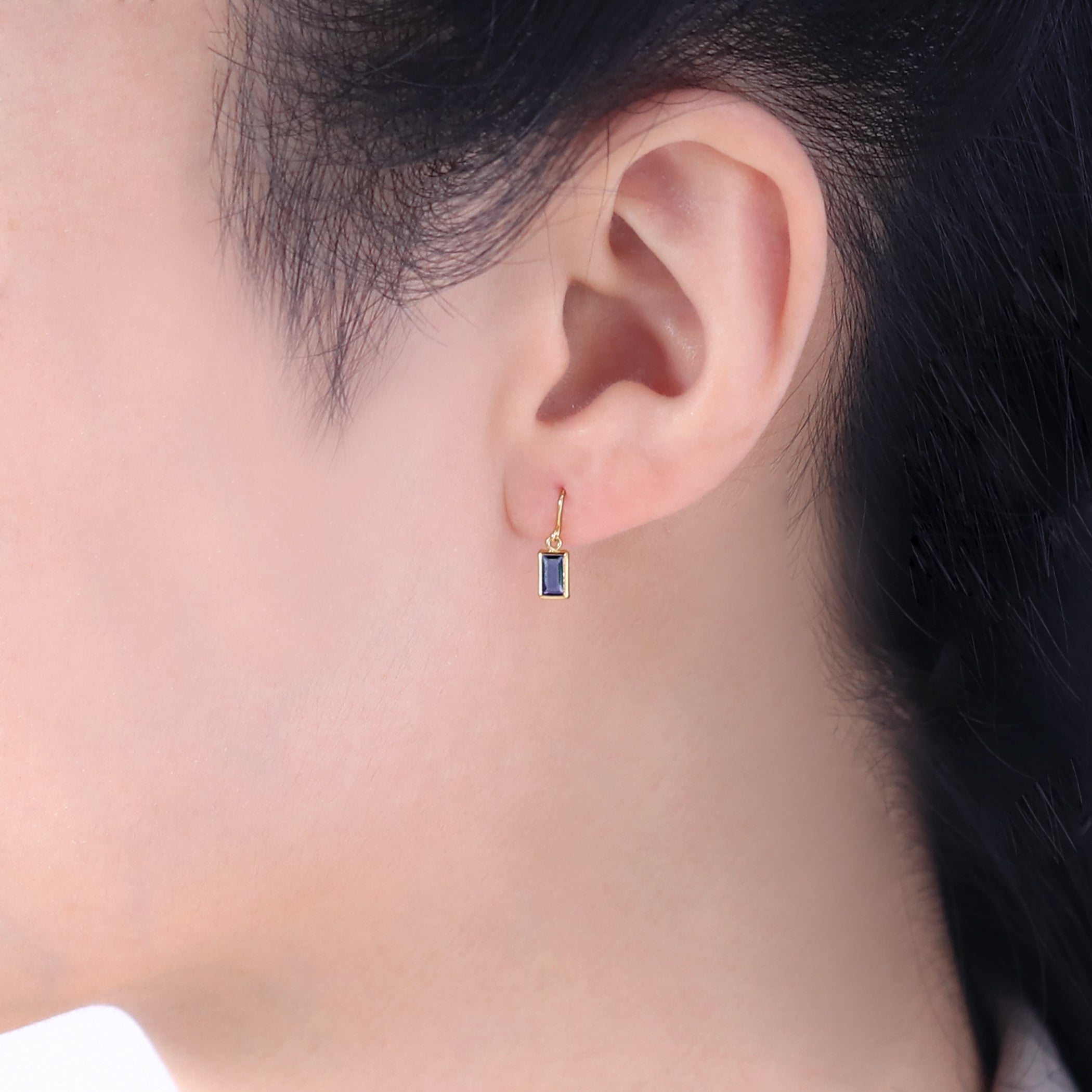 K18 イエローゴールド アイオライト フック ピアス