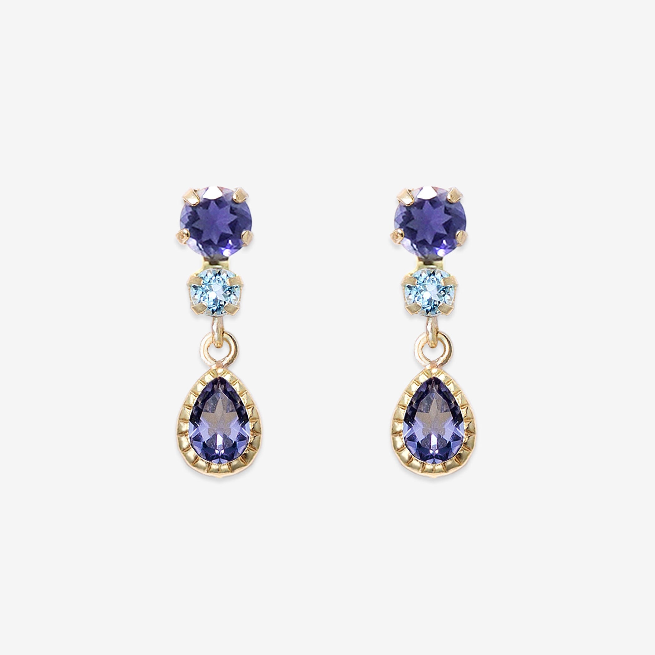 K10 イエローゴールド アイオライト ピアス – Milluflora | ミル