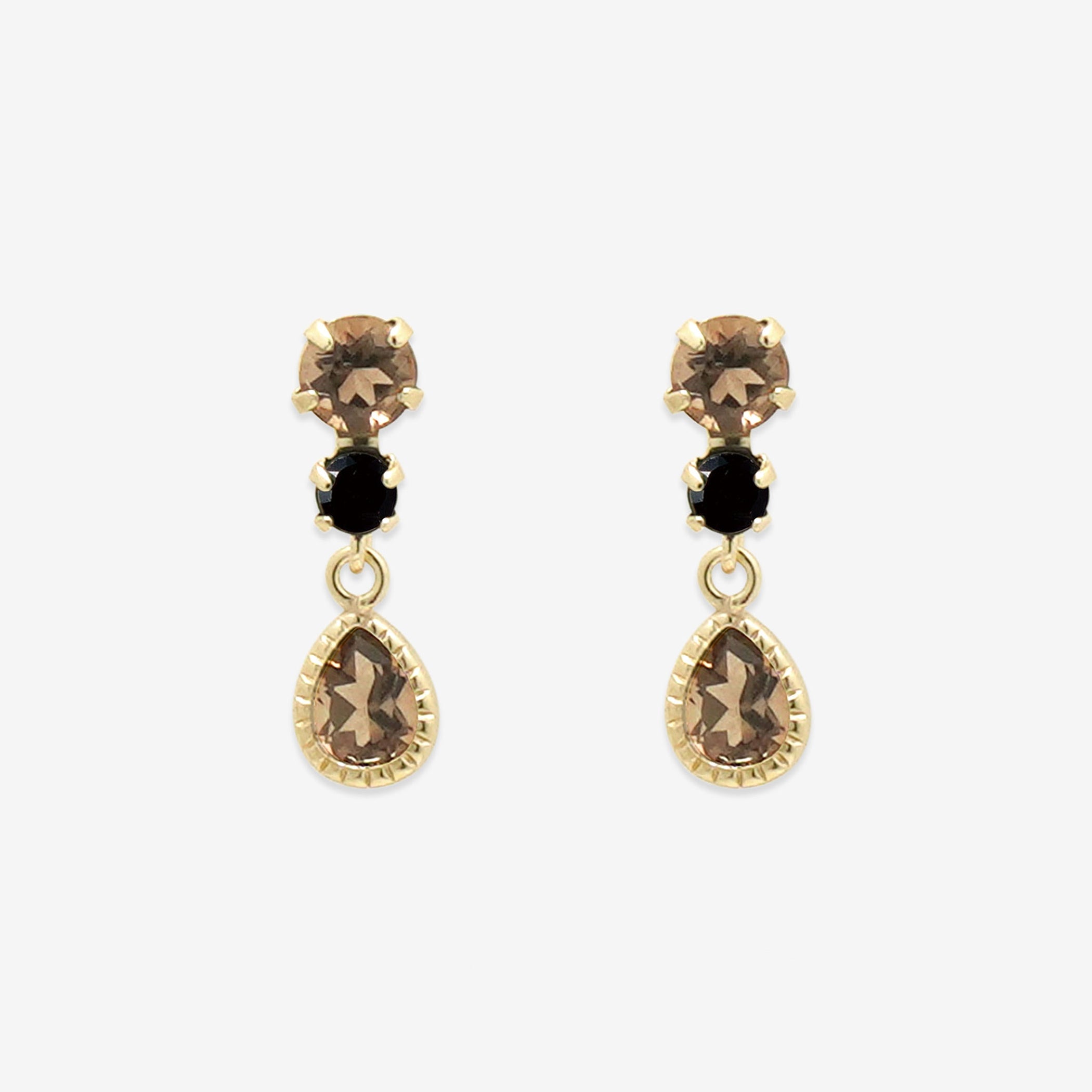 K10 イエローゴールド スモーキークォーツ ピアス – Milluflora | ミル