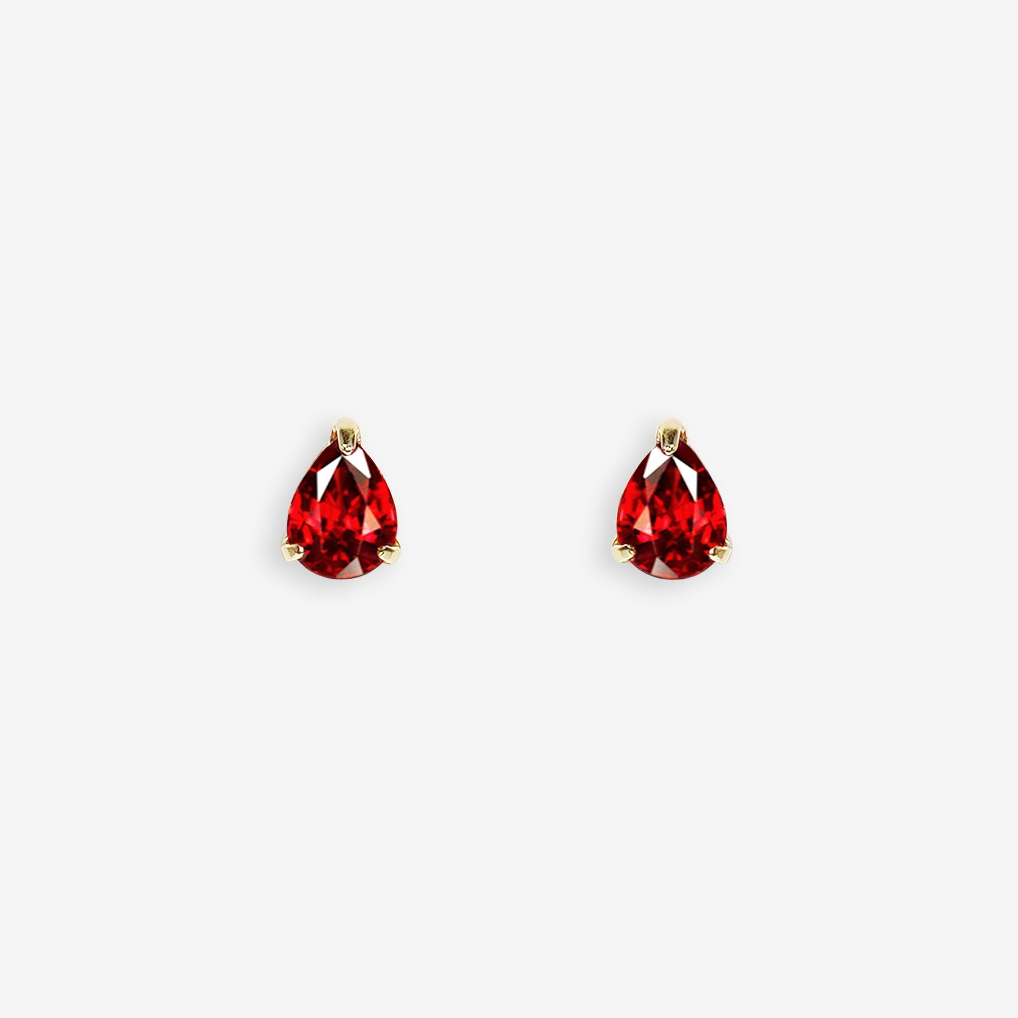 WEB限定】1月誕生石 K10 イエローゴールド ガーネット しずく ピアス