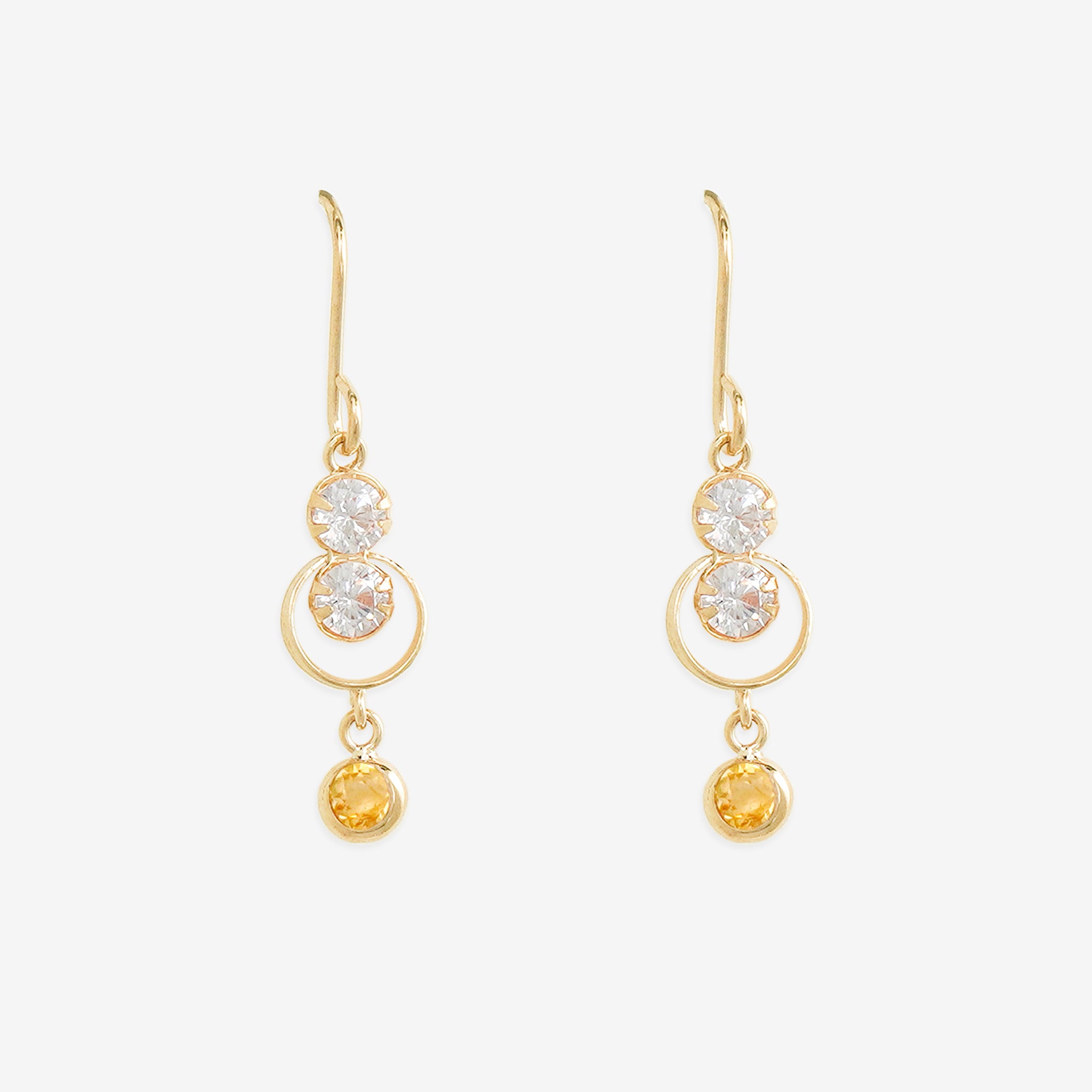 11月誕生石 K10 イエローゴールド シトリン ピアス – Milluflora