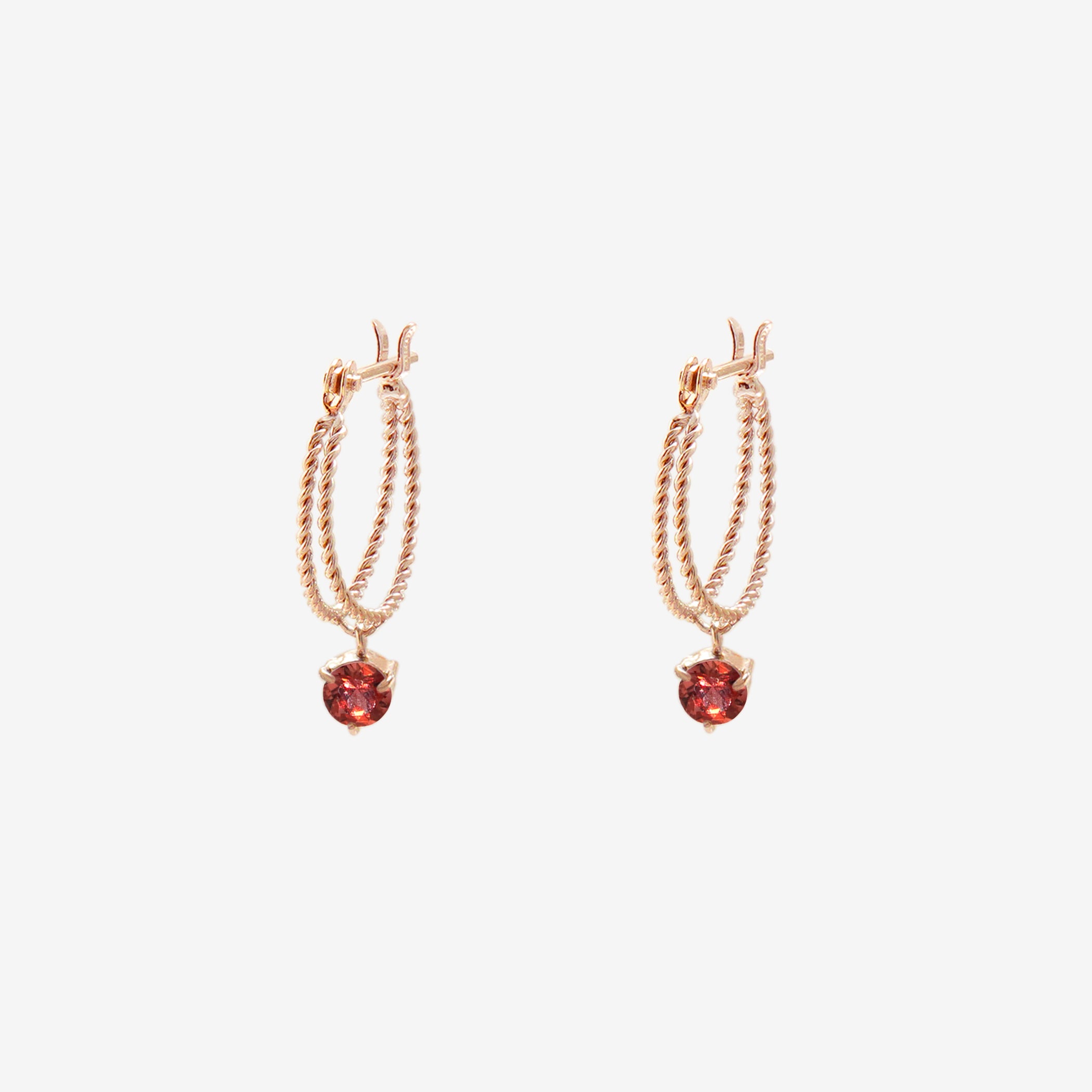 1月誕生石 K10 ピンクゴールド ガーネット ピアス – Milluflora | ミル