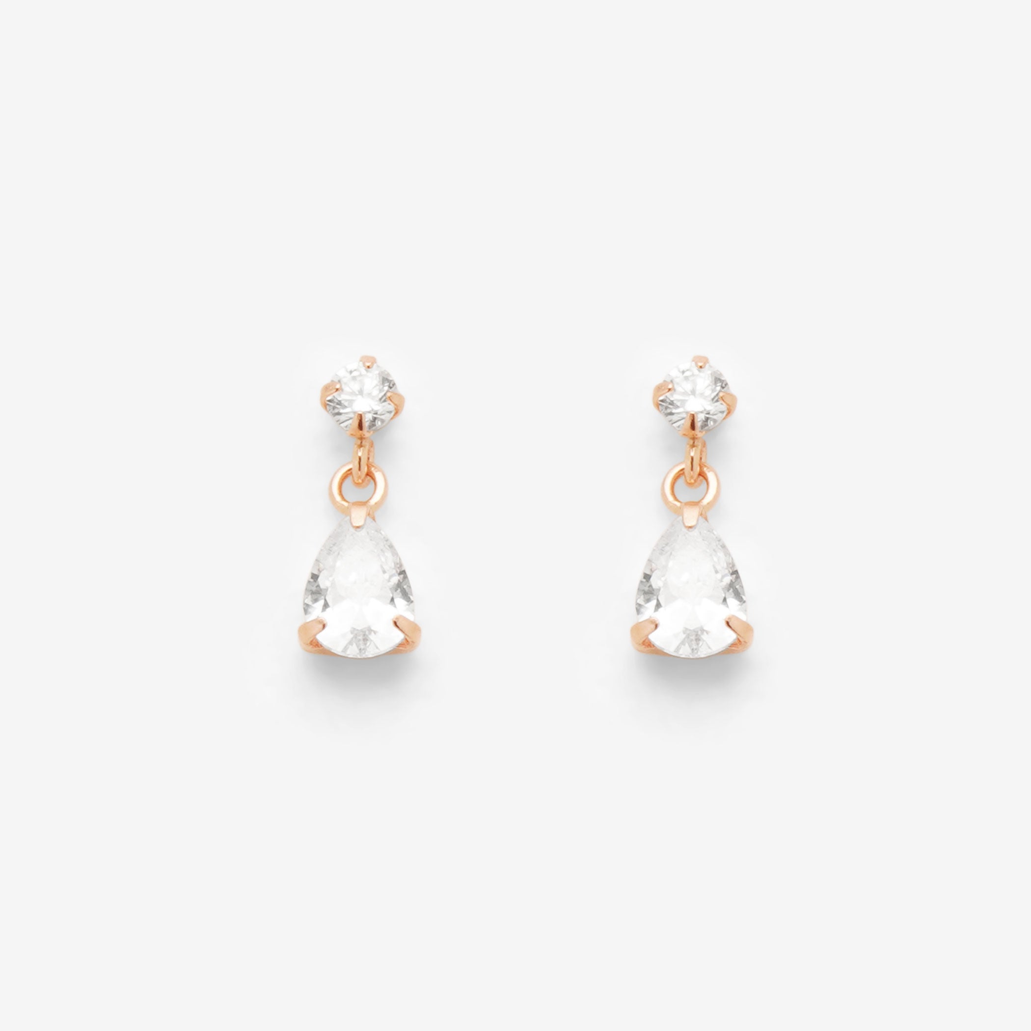 ピアス K10 ピンクゴールド キュービックジルコニア しずく ピアス