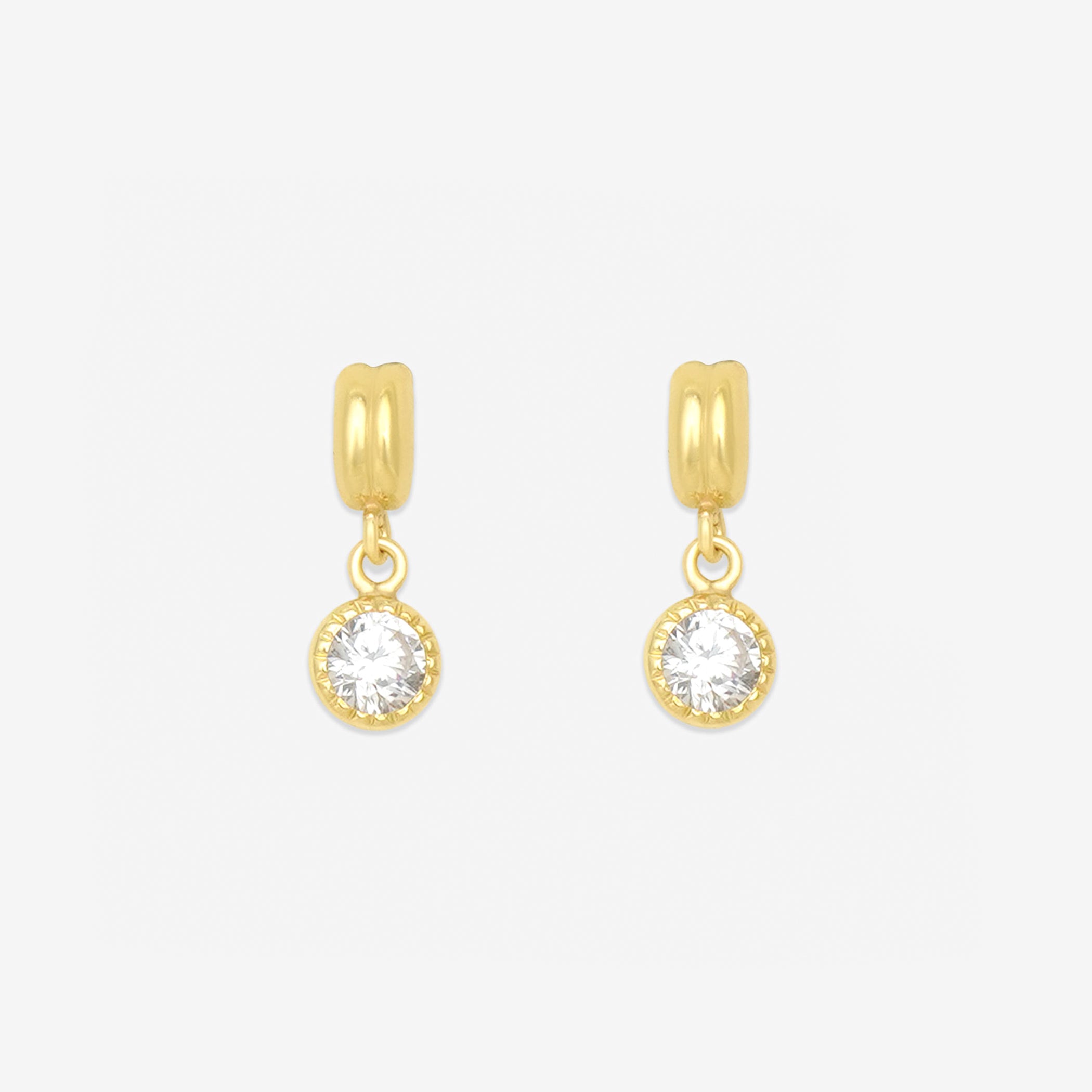 K10 イエローゴールド キュービックジルコニア ピアス