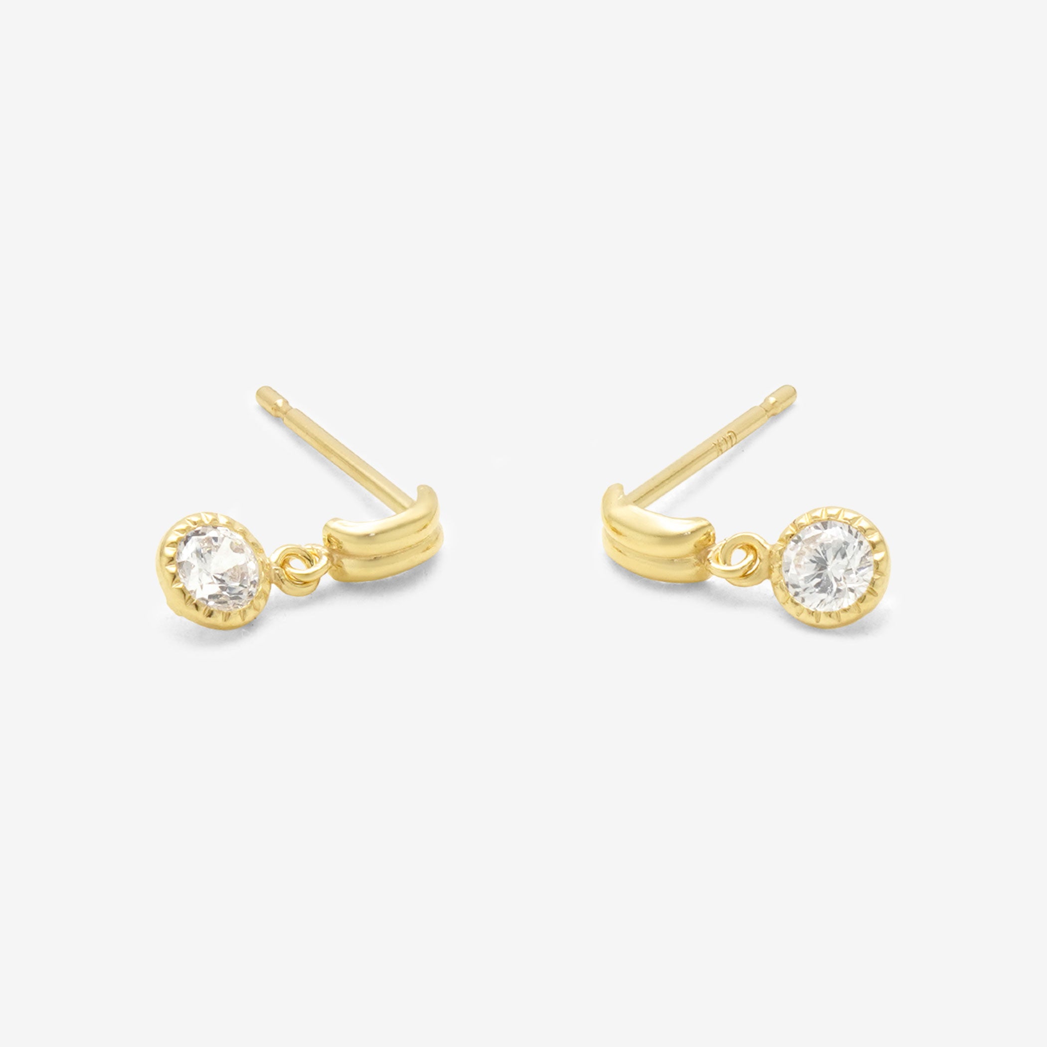 K10 イエローゴールド キュービックジルコニア ピアス