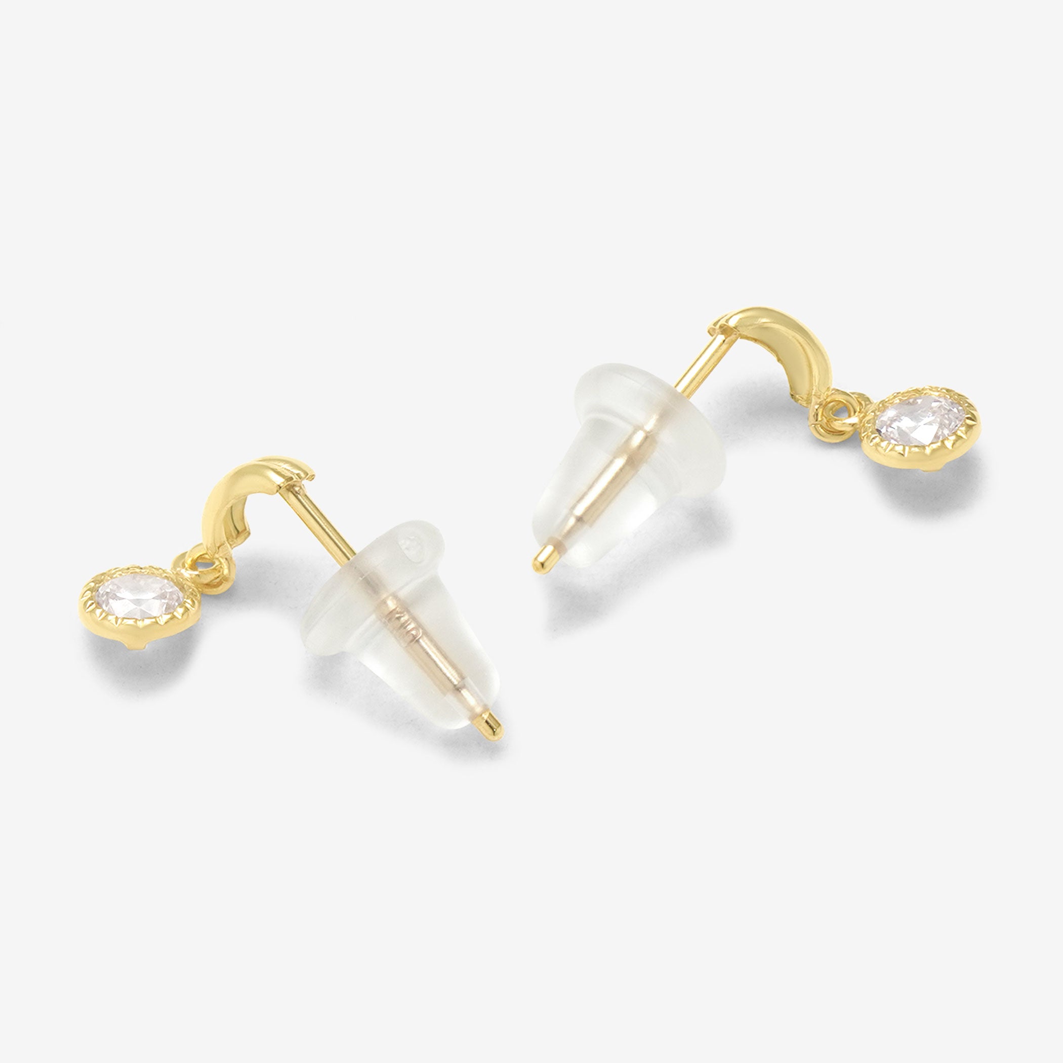 K10 イエローゴールド キュービックジルコニア ピアス