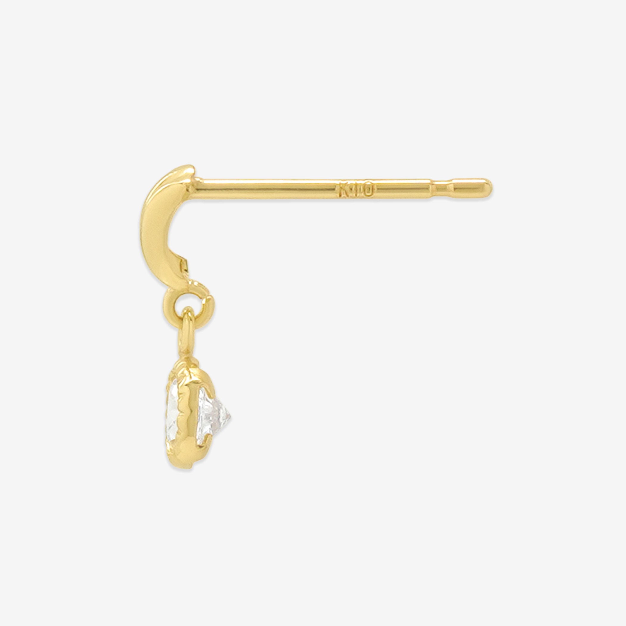 K10 イエローゴールド キュービックジルコニア ピアス