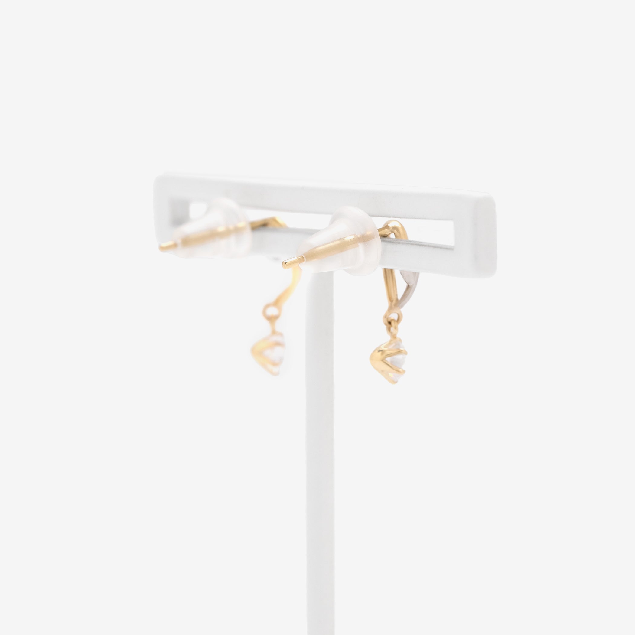 K10 イエローゴールド/プラチナ キュービックジルコニア ピアス