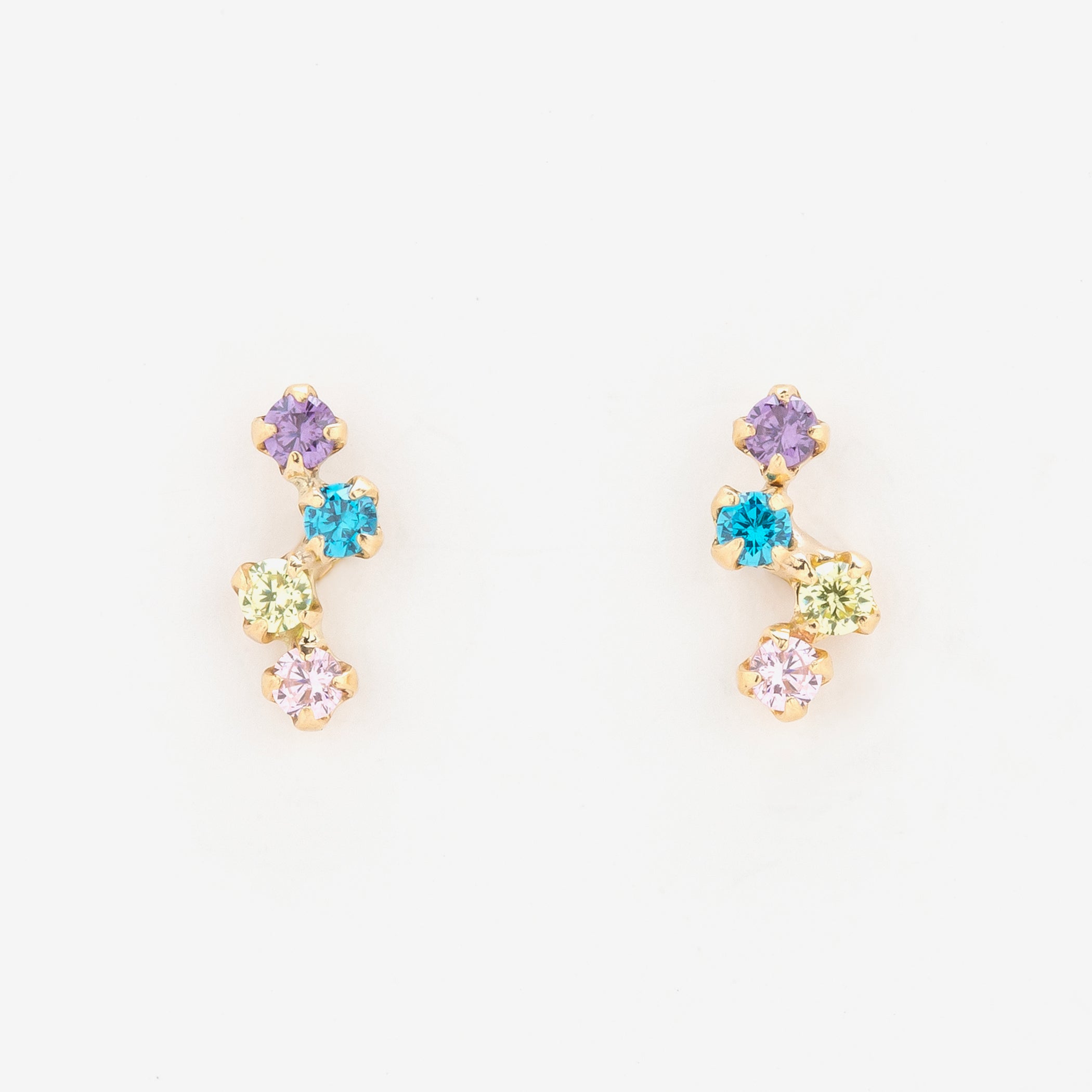 K10 イエローゴールド キュービックジルコニア ピアス