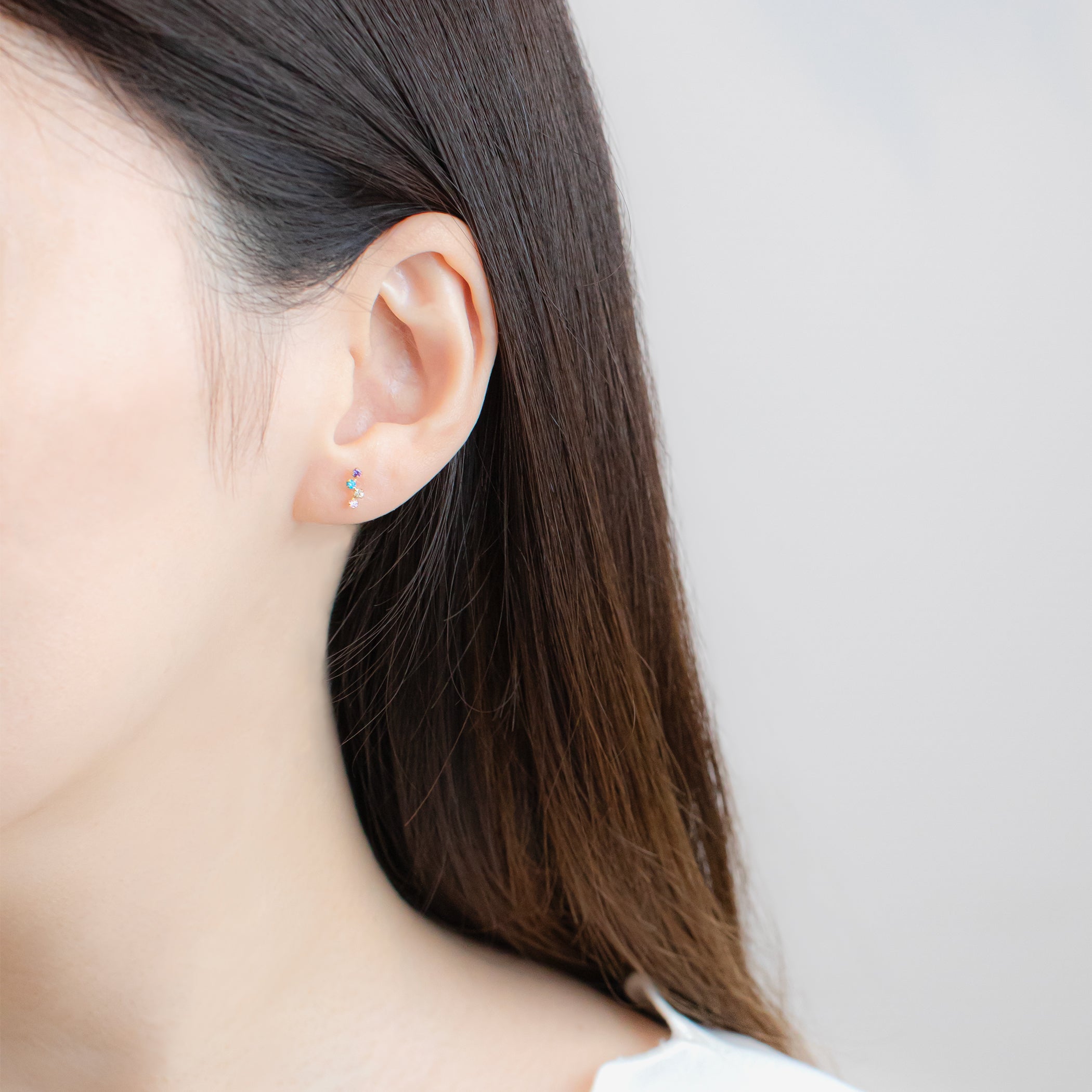 K10 イエローゴールド キュービックジルコニア ピアス