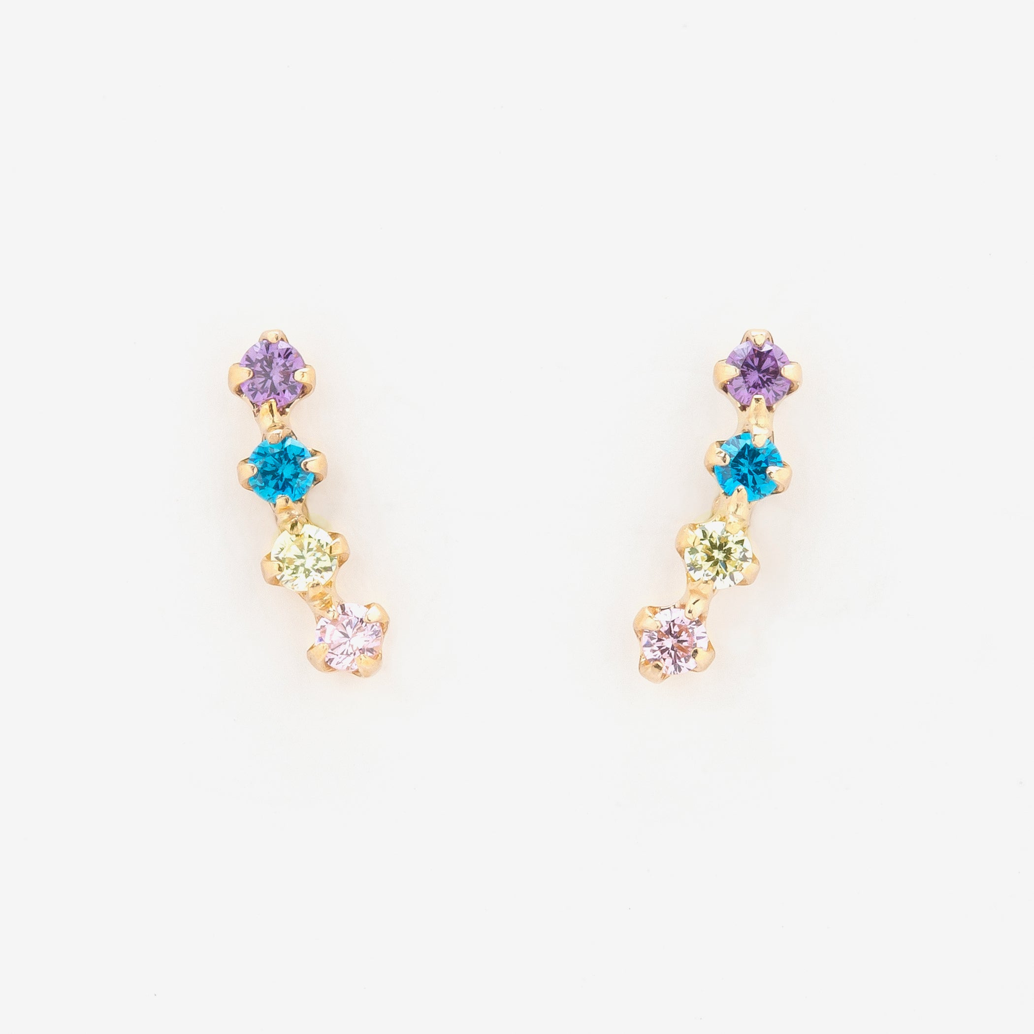 K10 イエローゴールド キュービックジルコニア ピアス