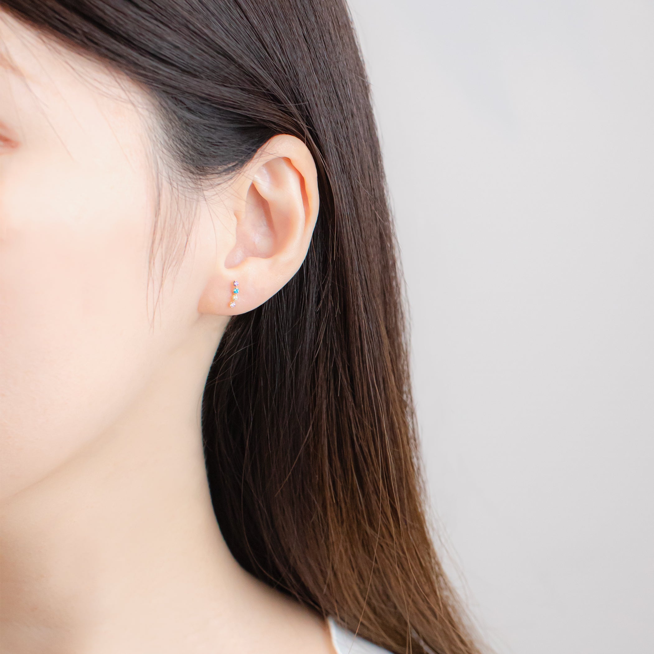 K10 イエローゴールド キュービックジルコニア ピアス