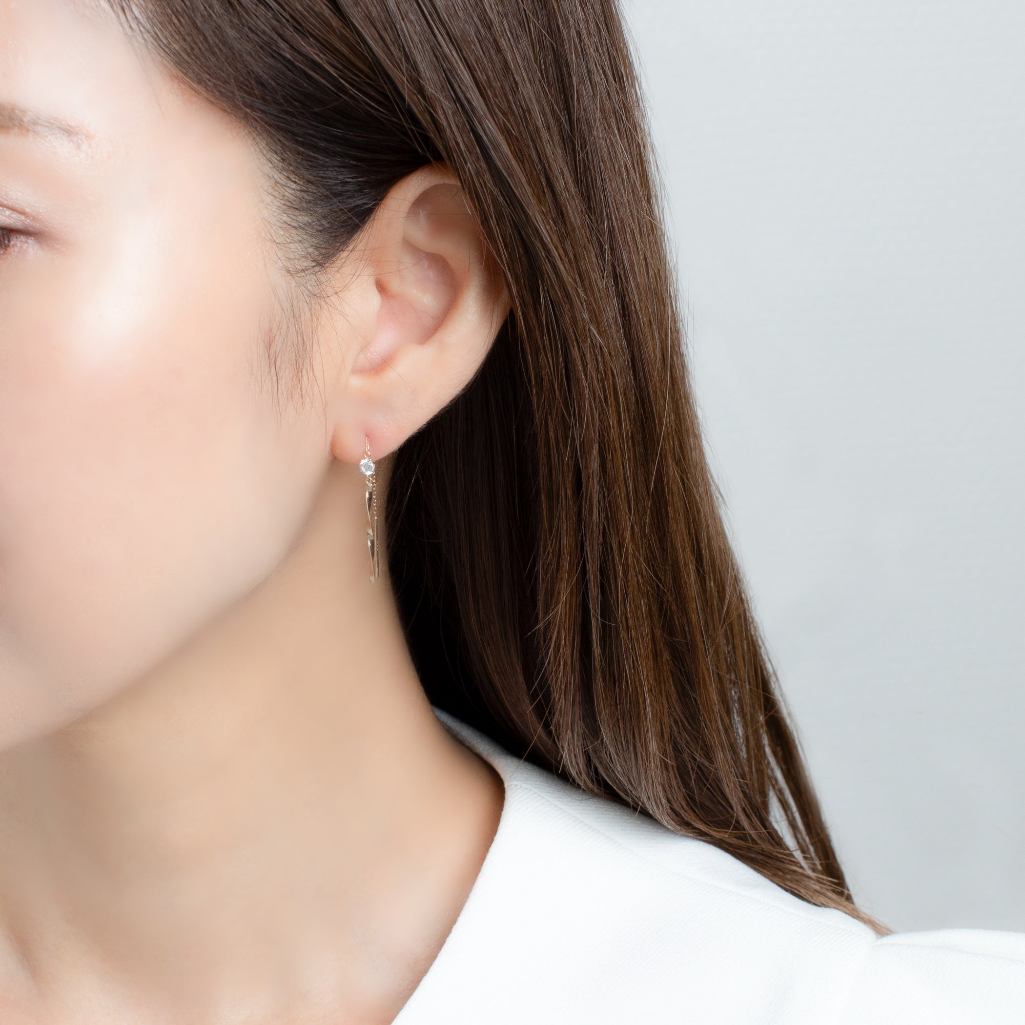 K10 イエローゴールド キュービックジルコニア アメリカン ピアス