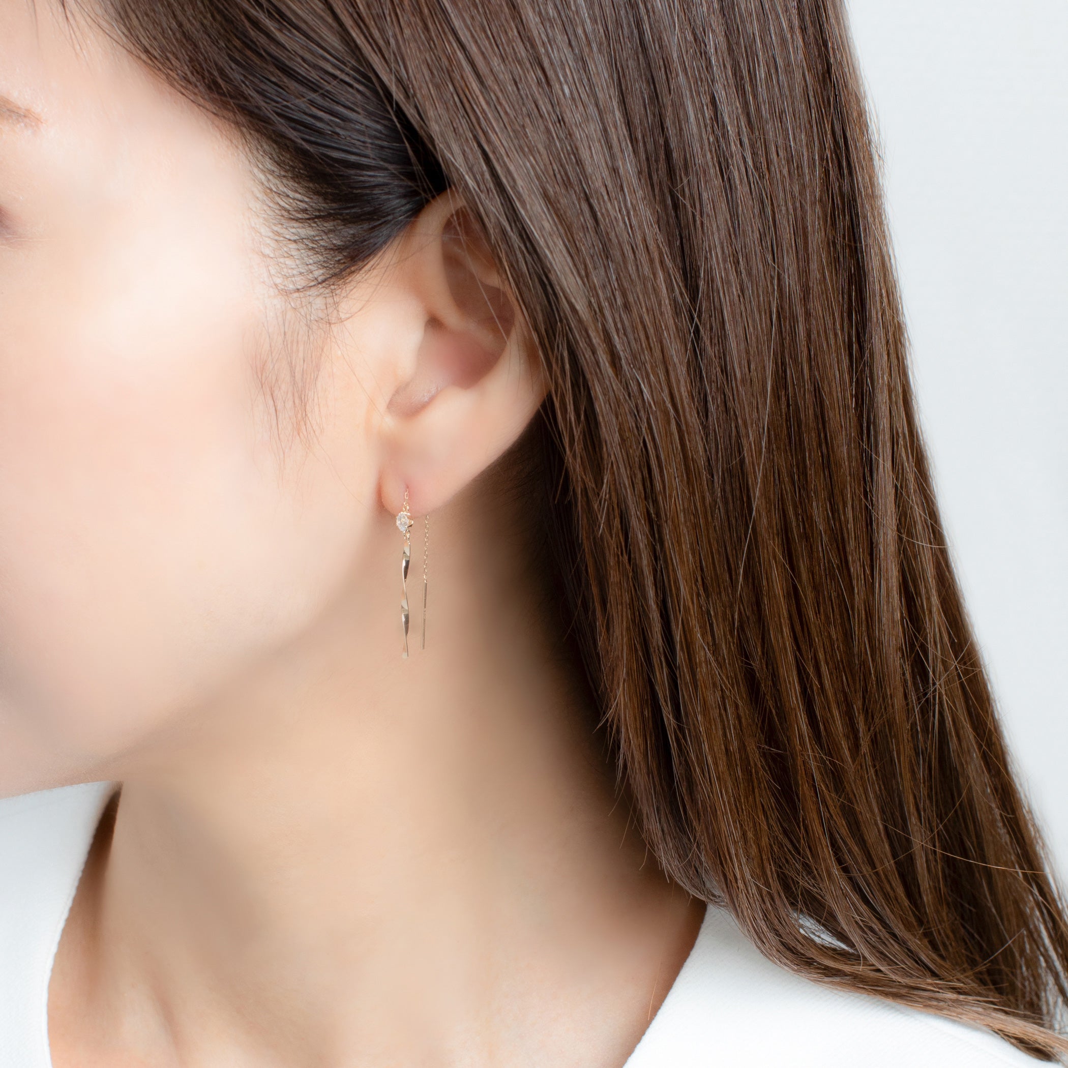 K10 イエローゴールド キュービックジルコニア アメリカン ピアス