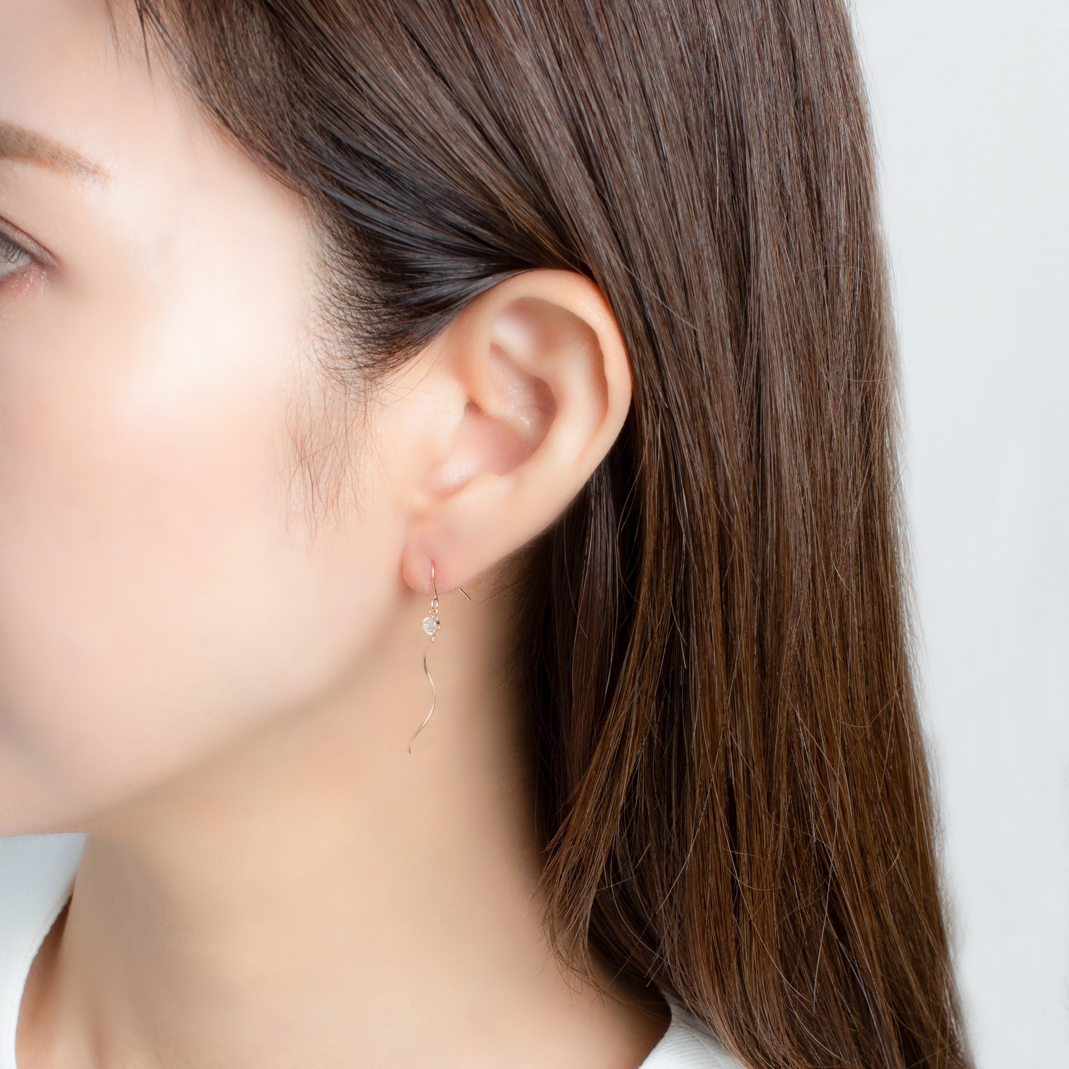 K10 イエローゴールド キュービックジルコニア フック ピアス