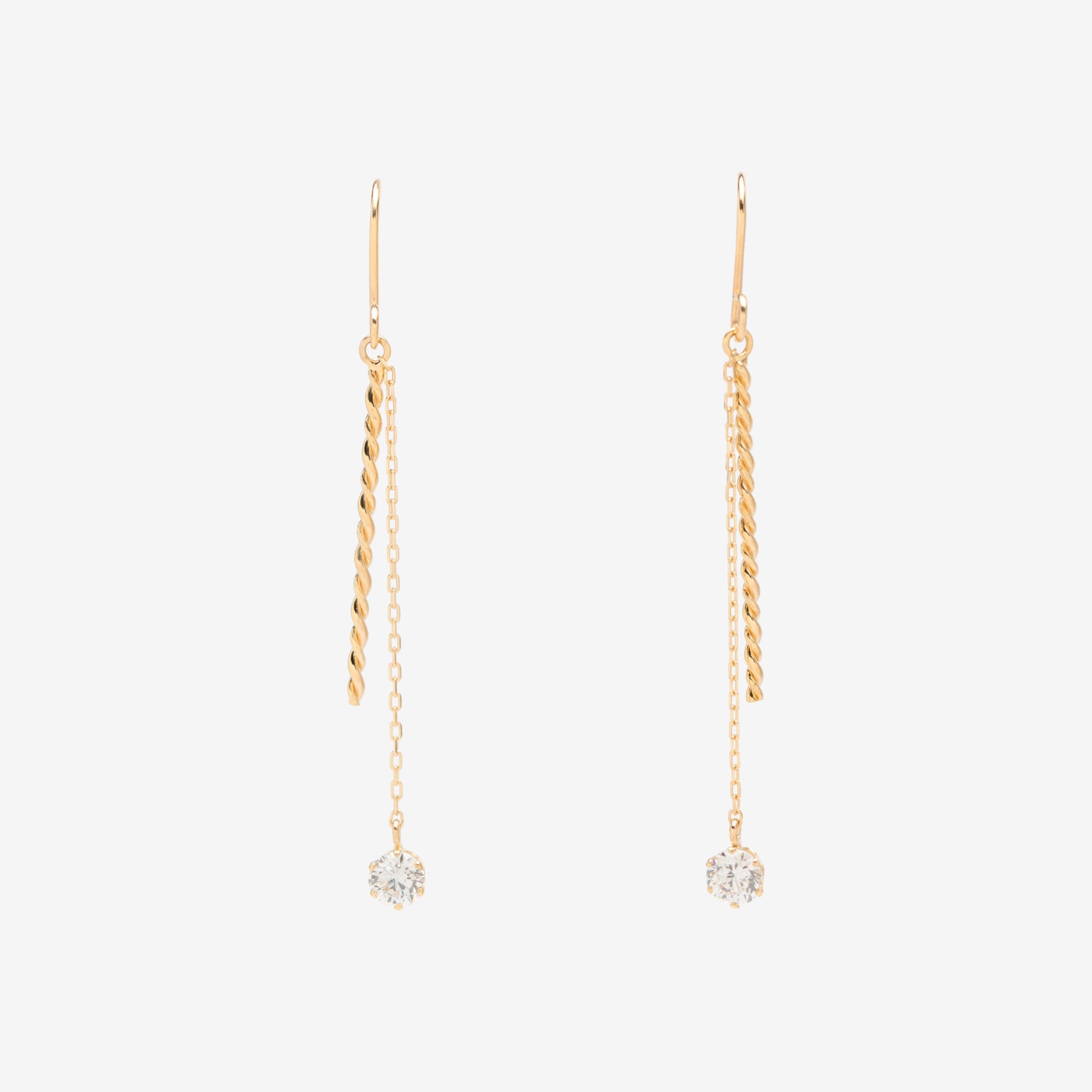 K10 イエローゴールド キュービックジルコニア フック ピアス