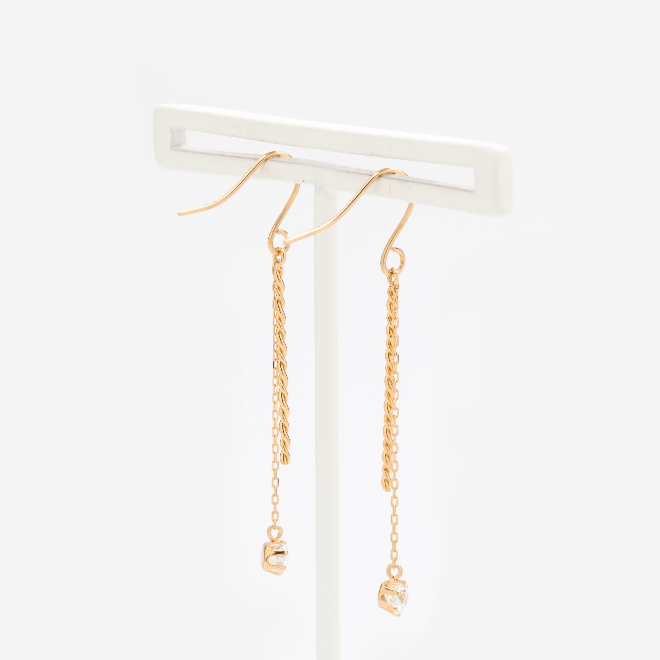 K10 イエローゴールド キュービックジルコニア フック ピアス