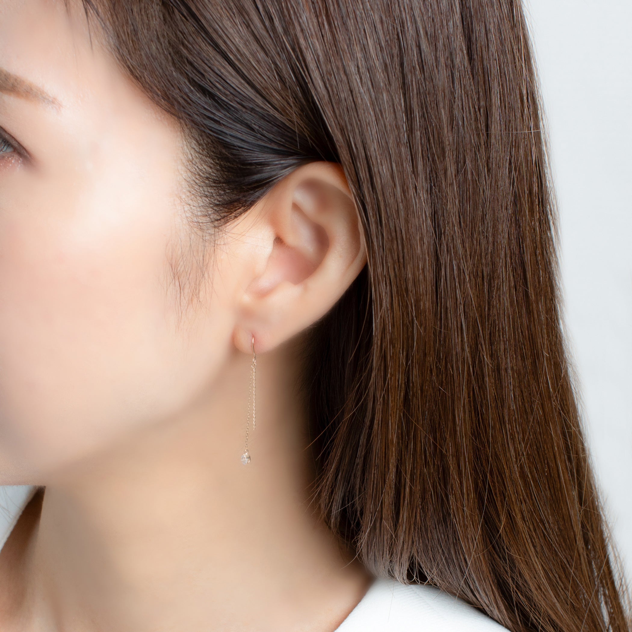 K10 イエローゴールド キュービックジルコニア フック ピアス