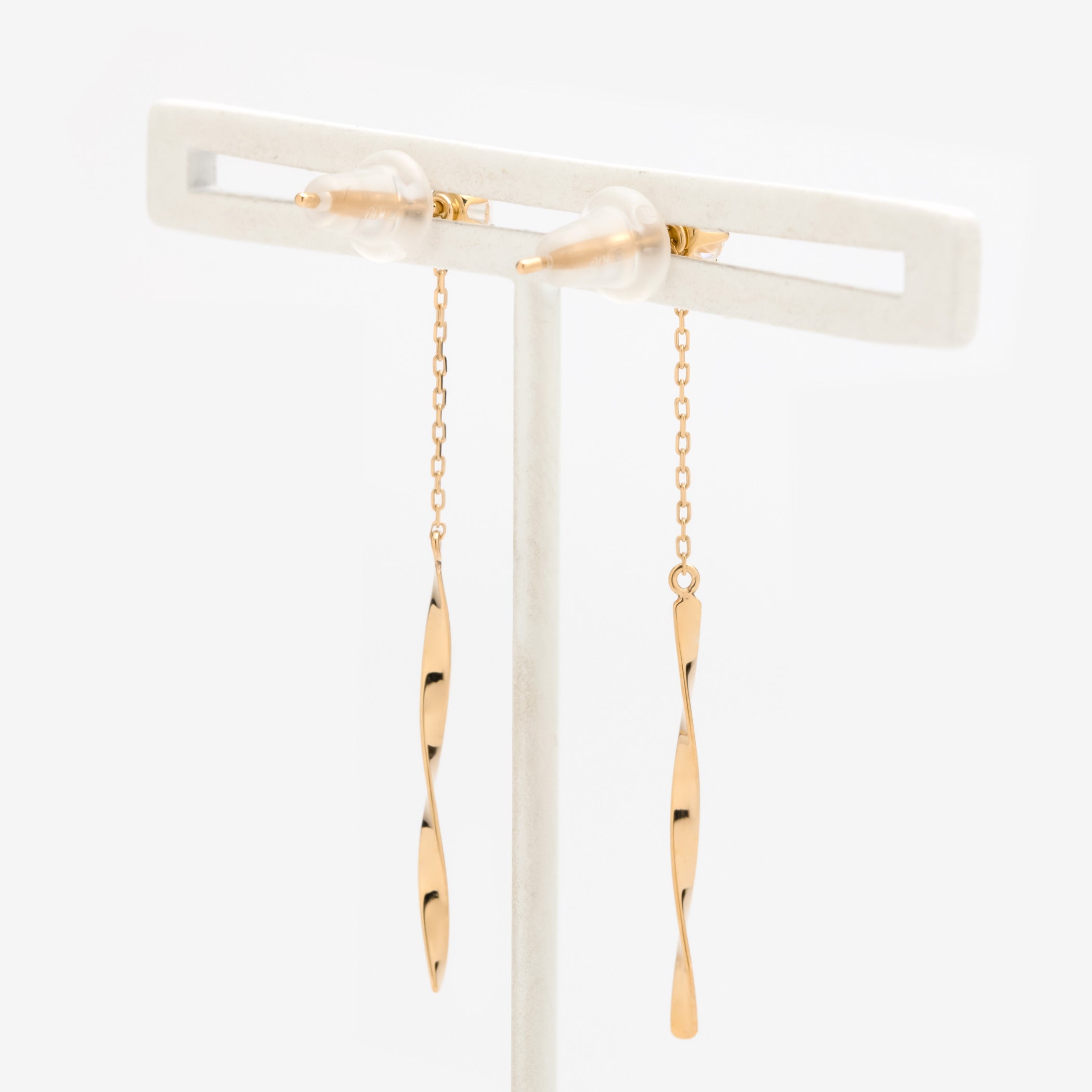 K10 イエローゴールド キュービックジルコニア ピアス