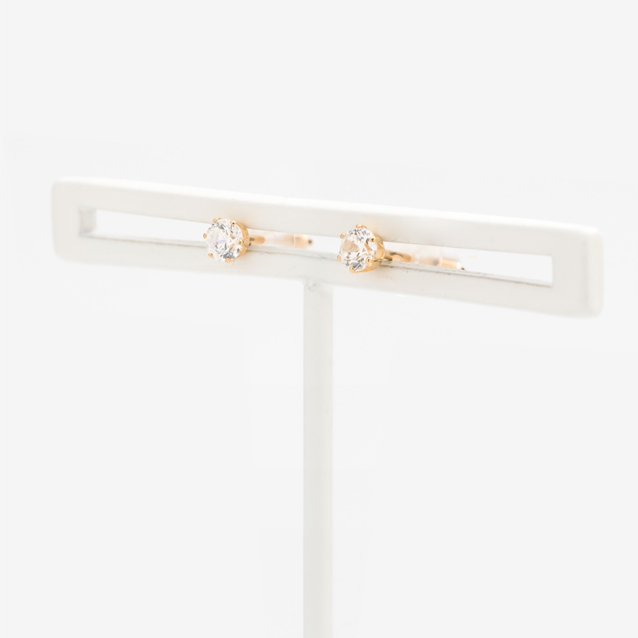 K10 イエローゴールド キュービックジルコニア ピアス