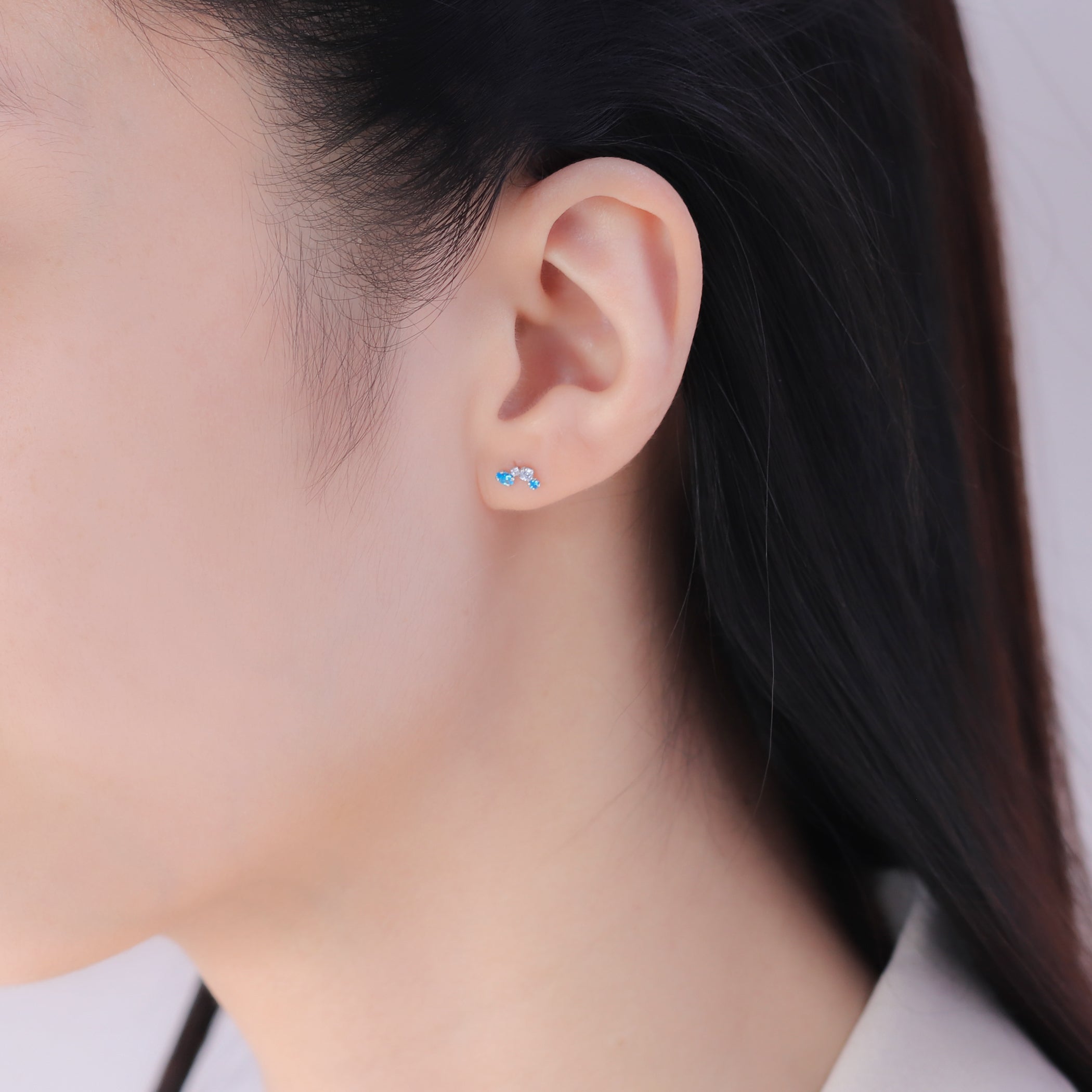 K10 ホワイトゴールド キュービックジルコニア ピアス