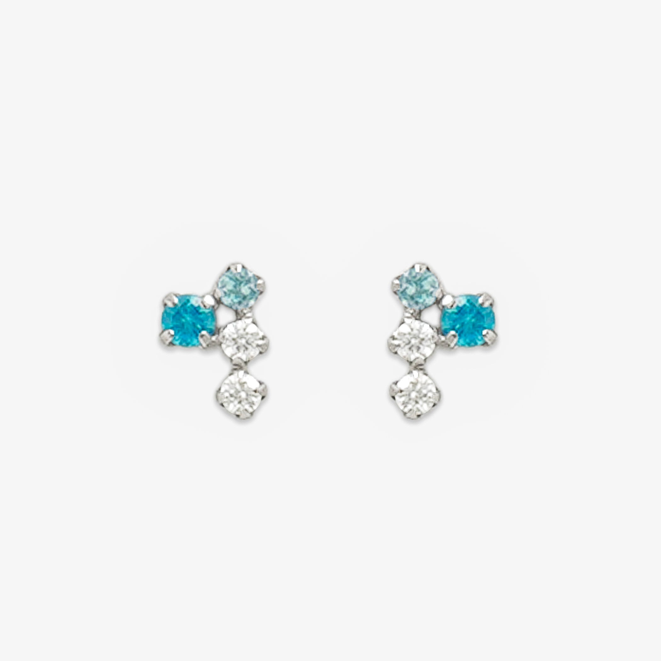 K10 ホワイトゴールド キュービックジルコニア ピアス