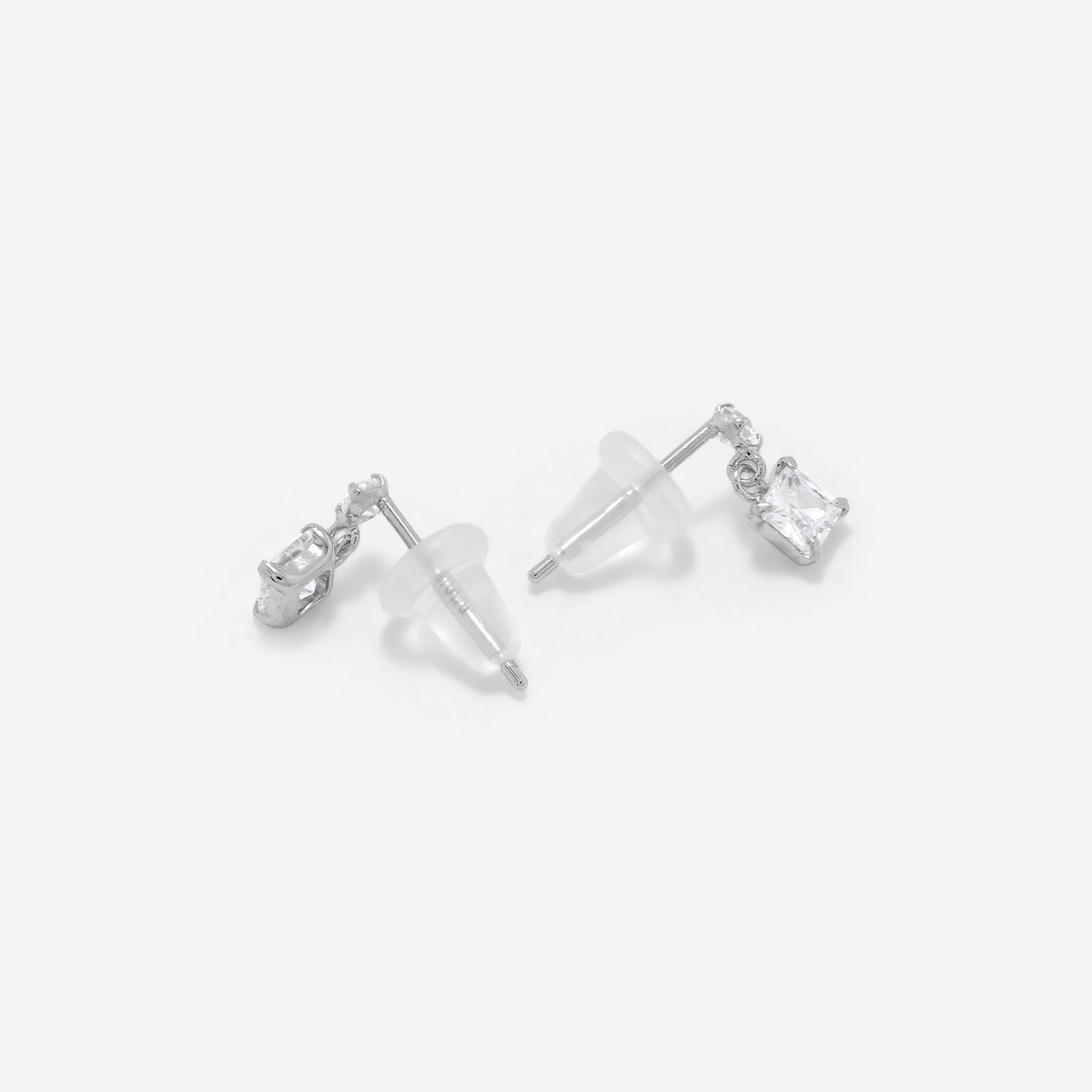 K10 ホワイトゴールド キュービックジルコニア ピアス