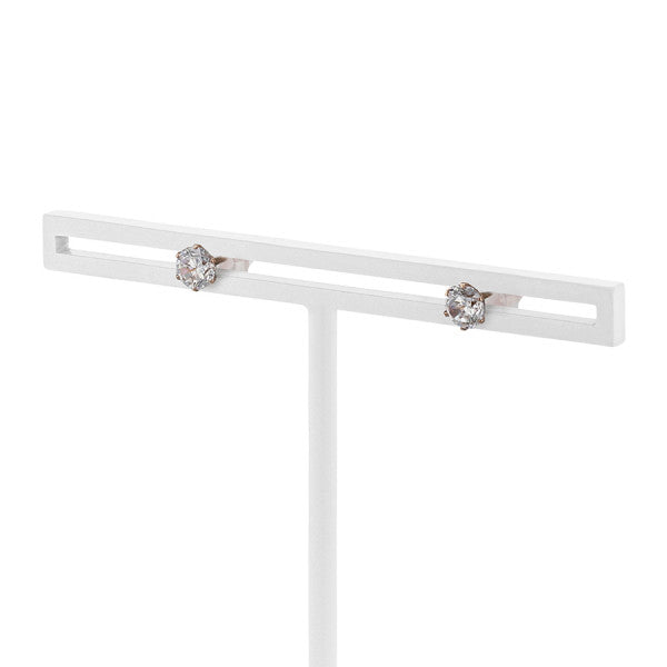 K18 ピンクゴールド キュービックジルコニア ピアス(4mm)