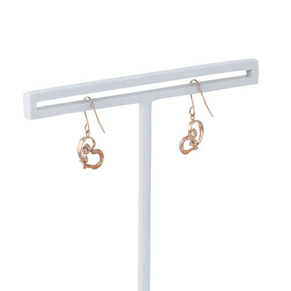 K18 ピンクゴールド キュービックジルコニア ハート フック ピアス