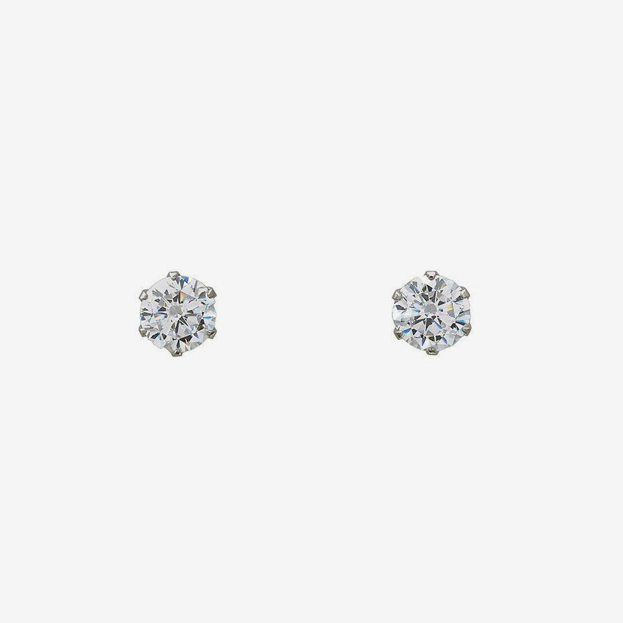 プラチナ キュービックジルコニア ピアス(M)