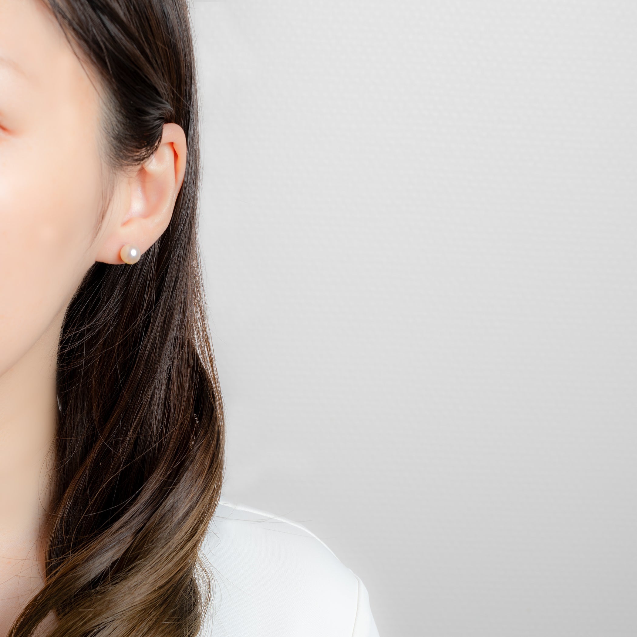 6月誕生石 プラチナ あこや真珠 ピアス(7.0-7.5mm)