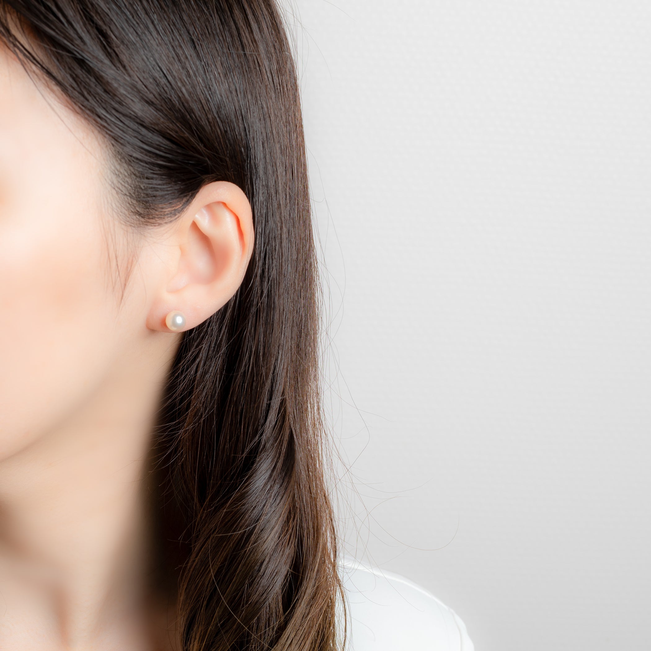 6月誕生石 プラチナ あこや真珠 ピアス(7.0-7.5mm)