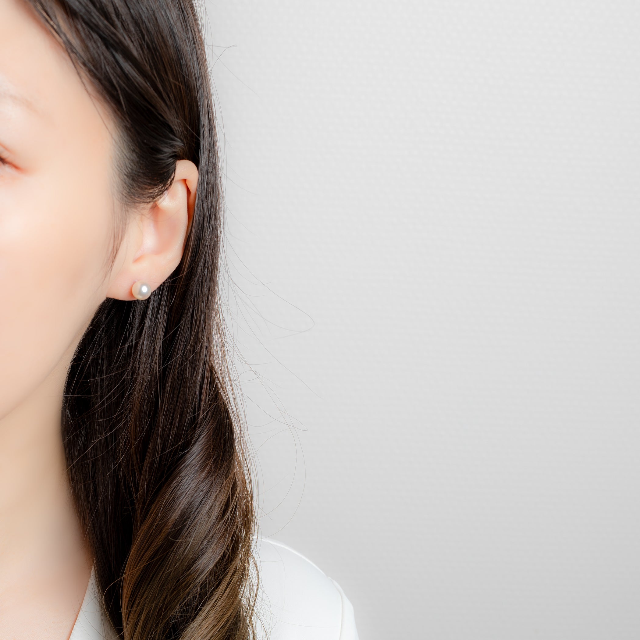 6月誕生石 プラチナ あこや真珠 ピアス(7.0-7.5mm)