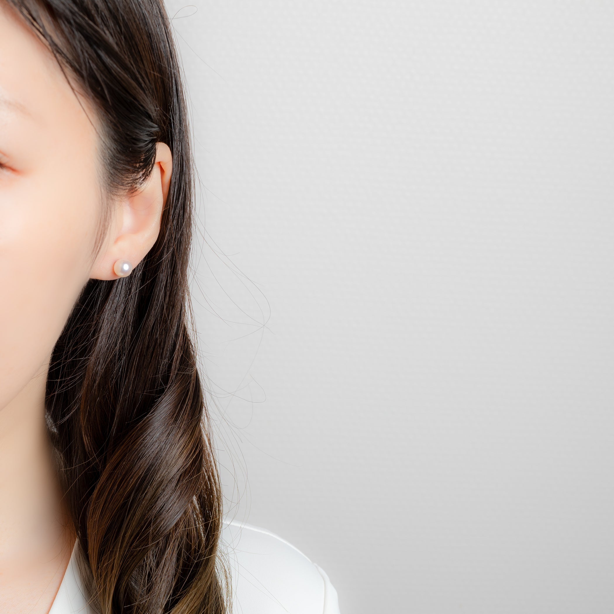 6月誕生石 プラチナ あこや真珠 ピアス(6.5-7.0mm)