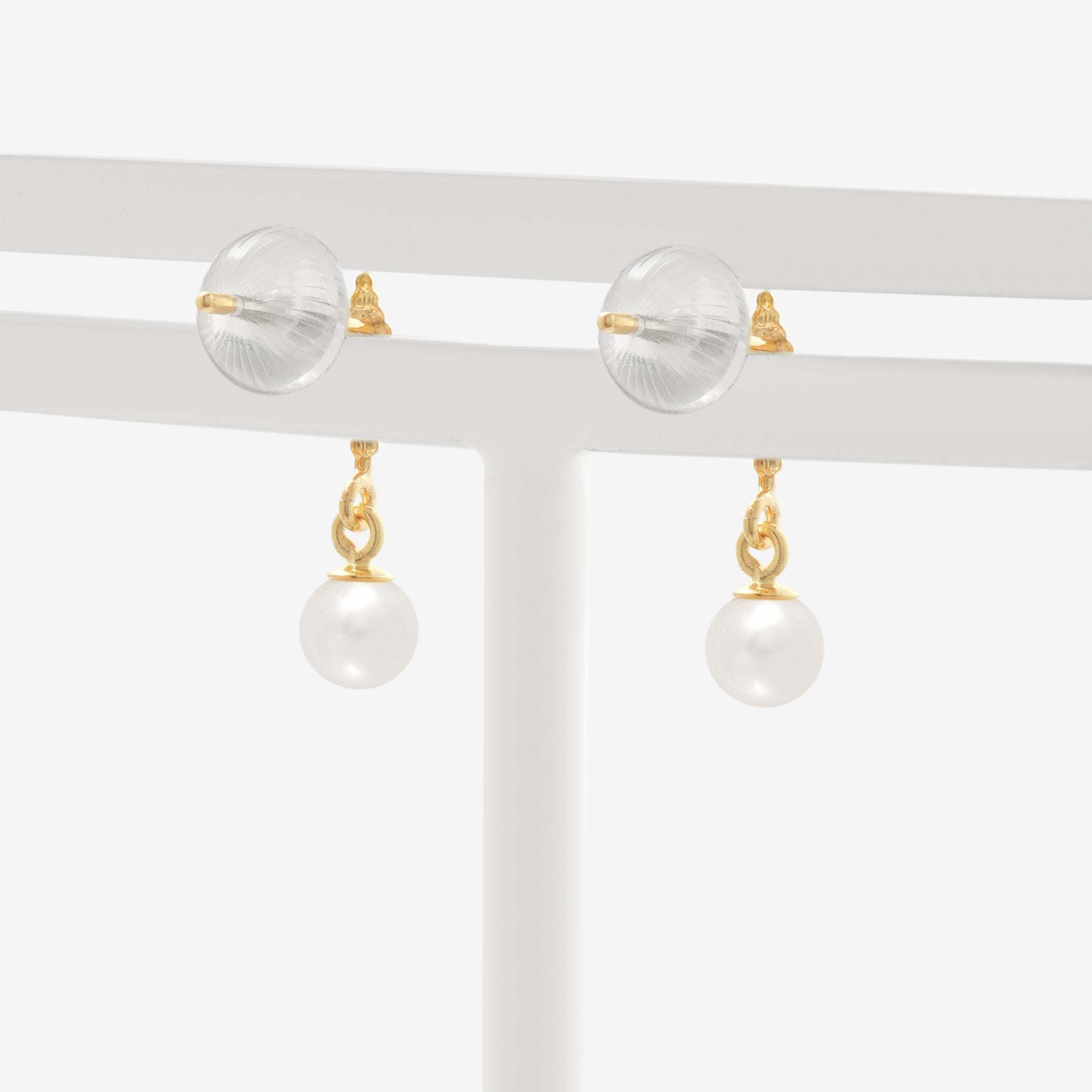 6月誕生石 K18 イエローゴールド 淡水パール ピアス