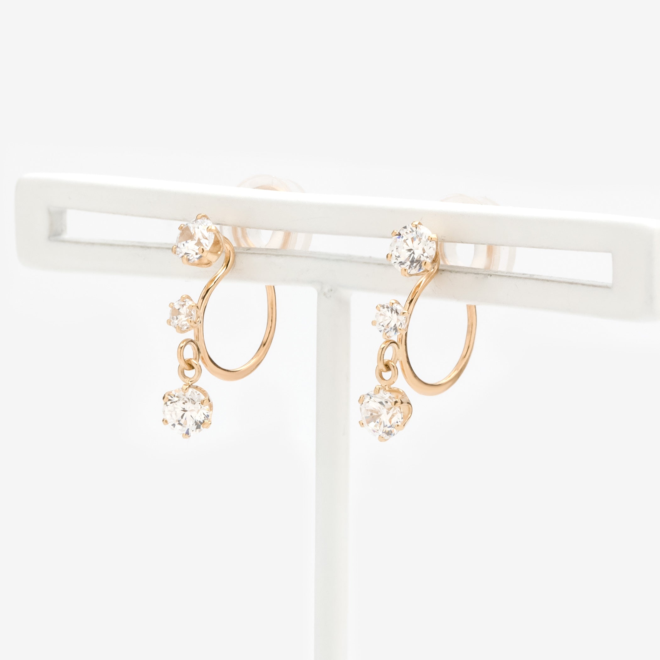 K10 イエローゴールド キュービックジルコニア イヤリング