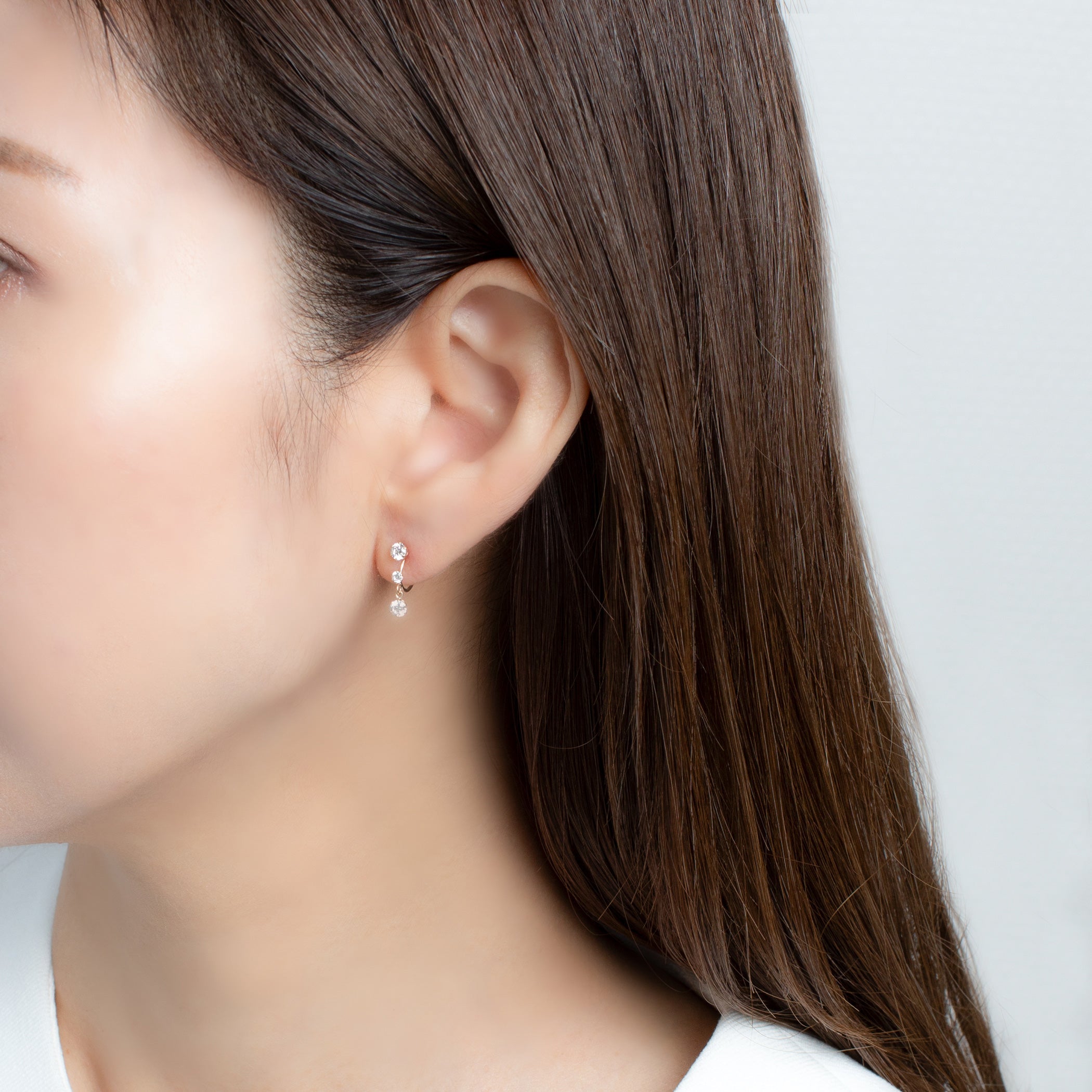 K10 イエローゴールド キュービックジルコニア イヤリング