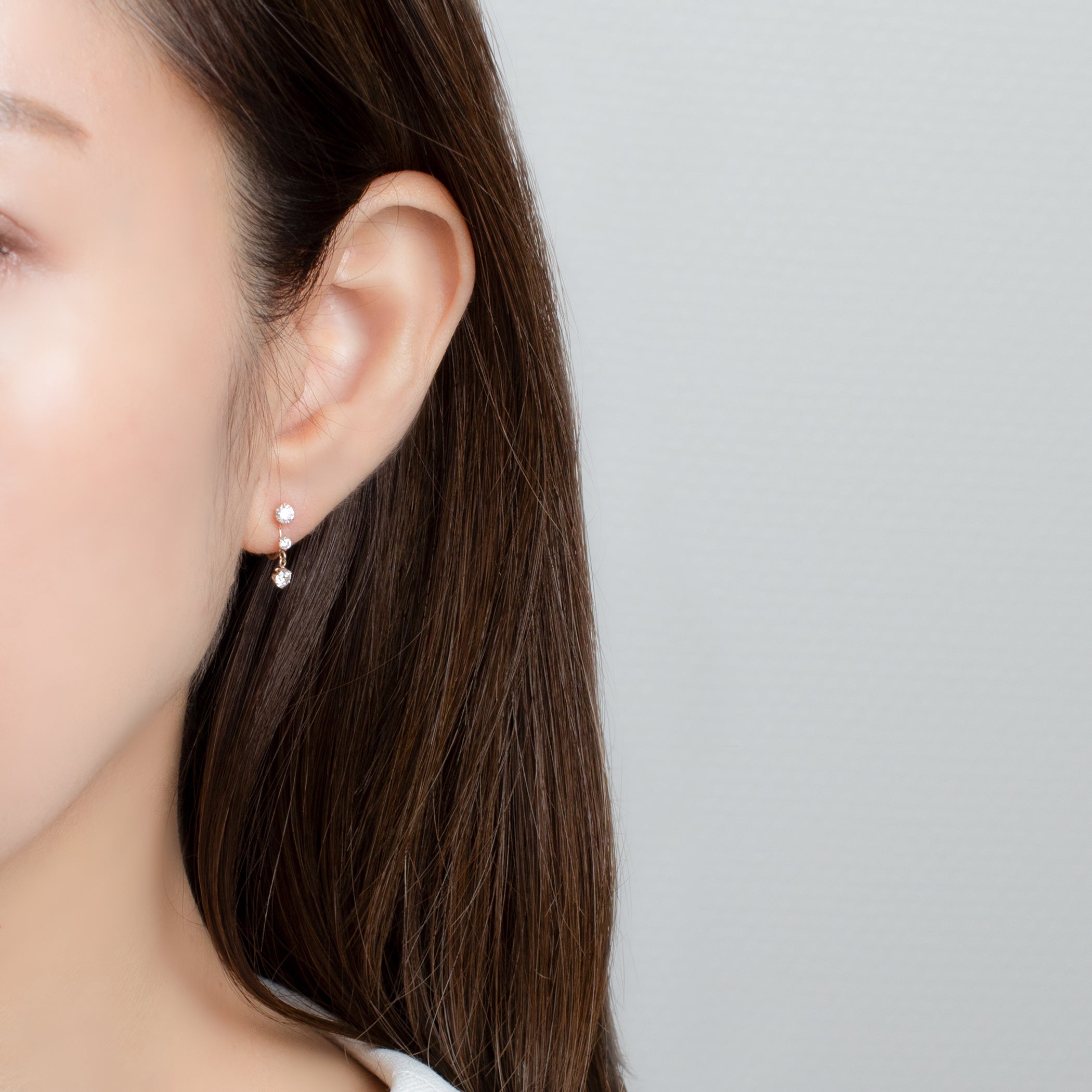 K10 イエローゴールド キュービックジルコニア イヤリング