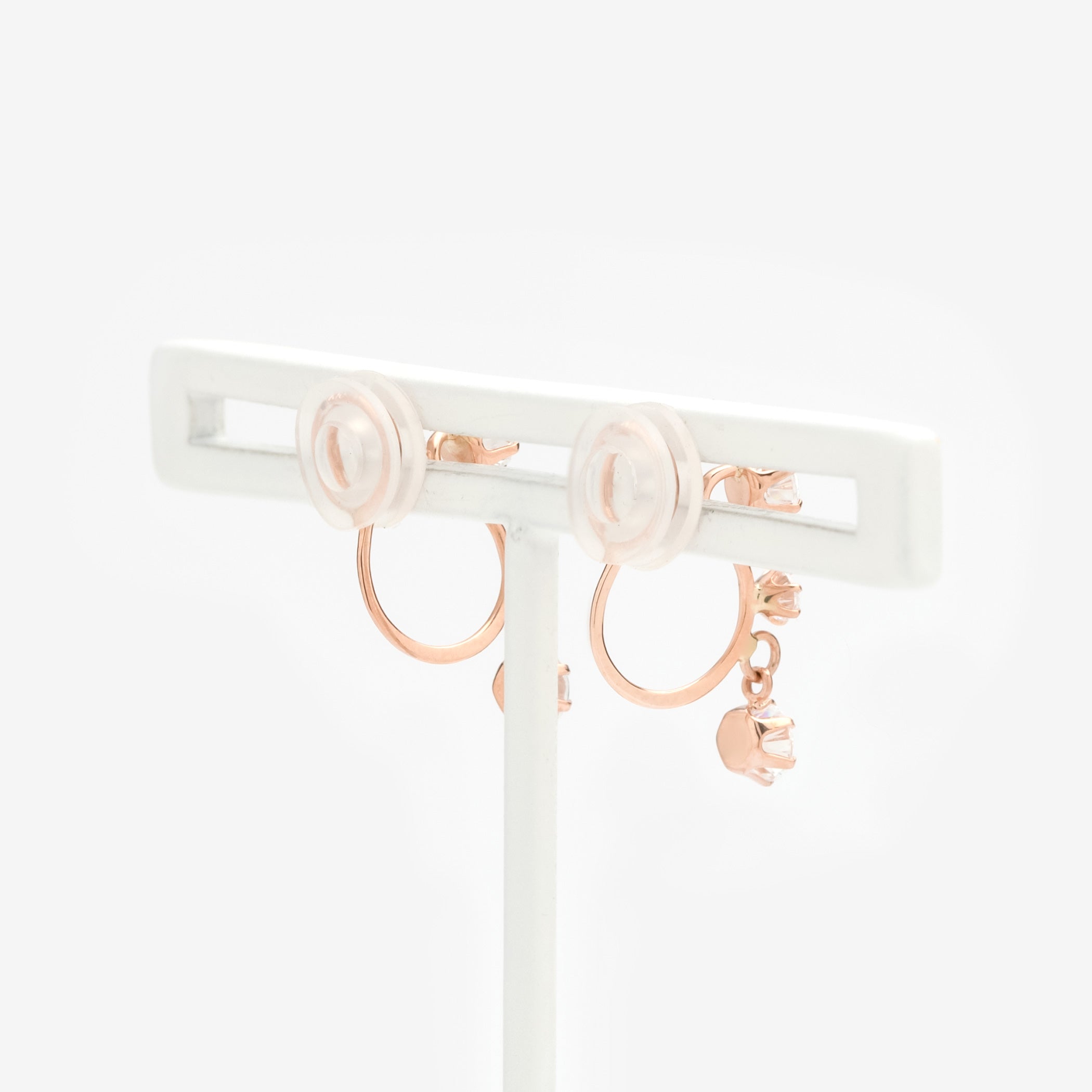 K10 ピンクゴールド キュービックジルコニア イヤリング