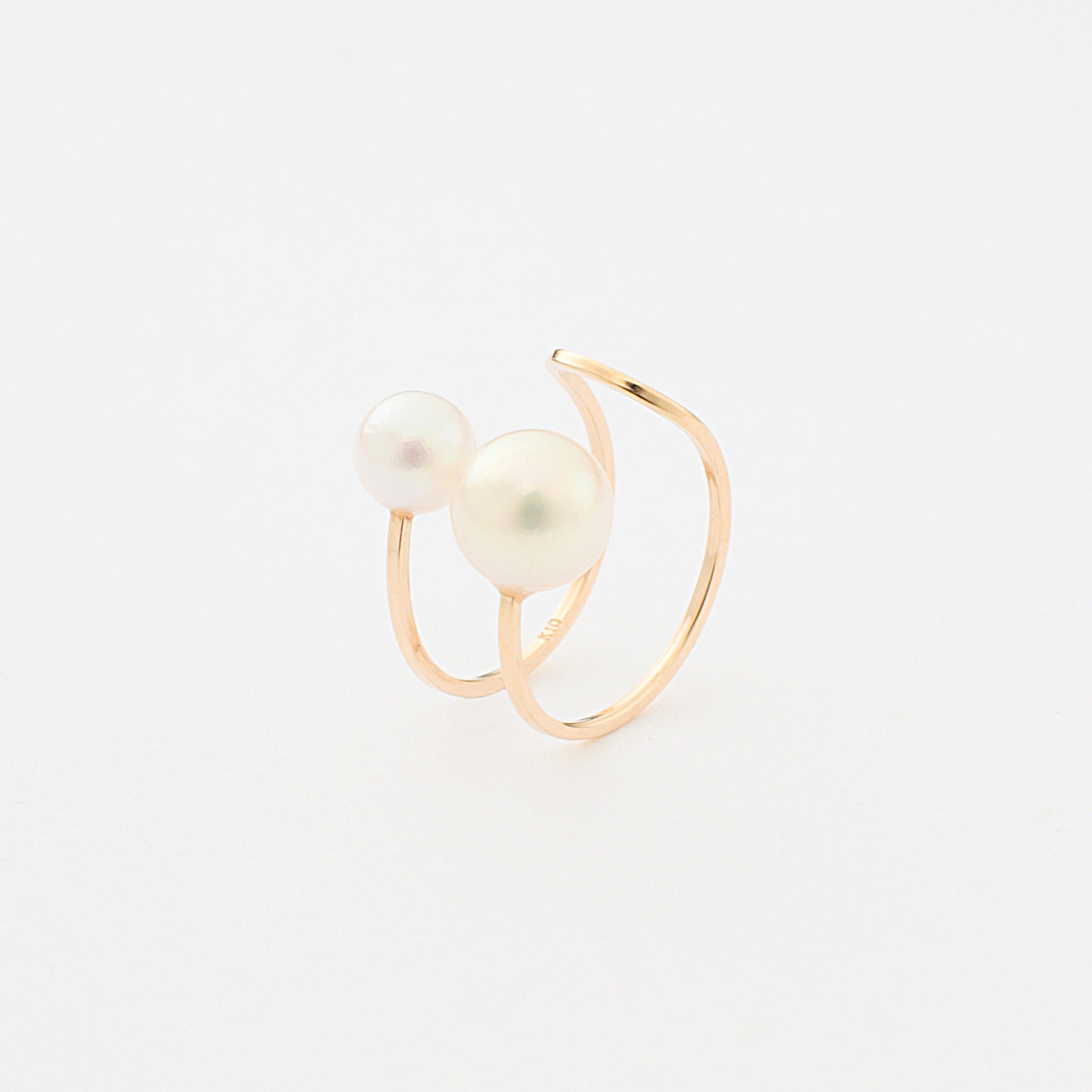 ☆素敵！ゆらゆら一連花 照り天然あこや真珠6.5mm k10金ピアス 美品！