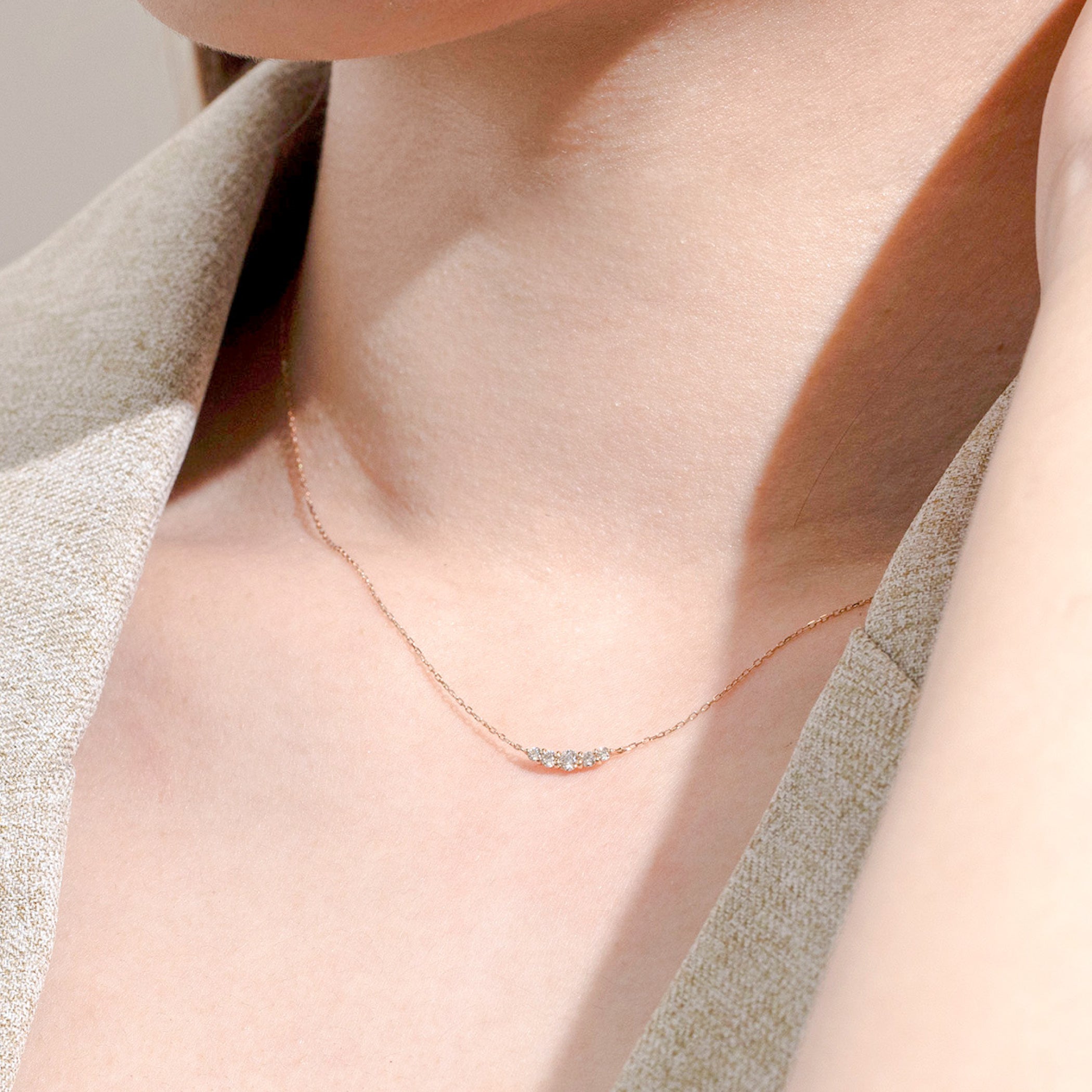 K10 イエローゴールド ダイヤモンド ネックレス