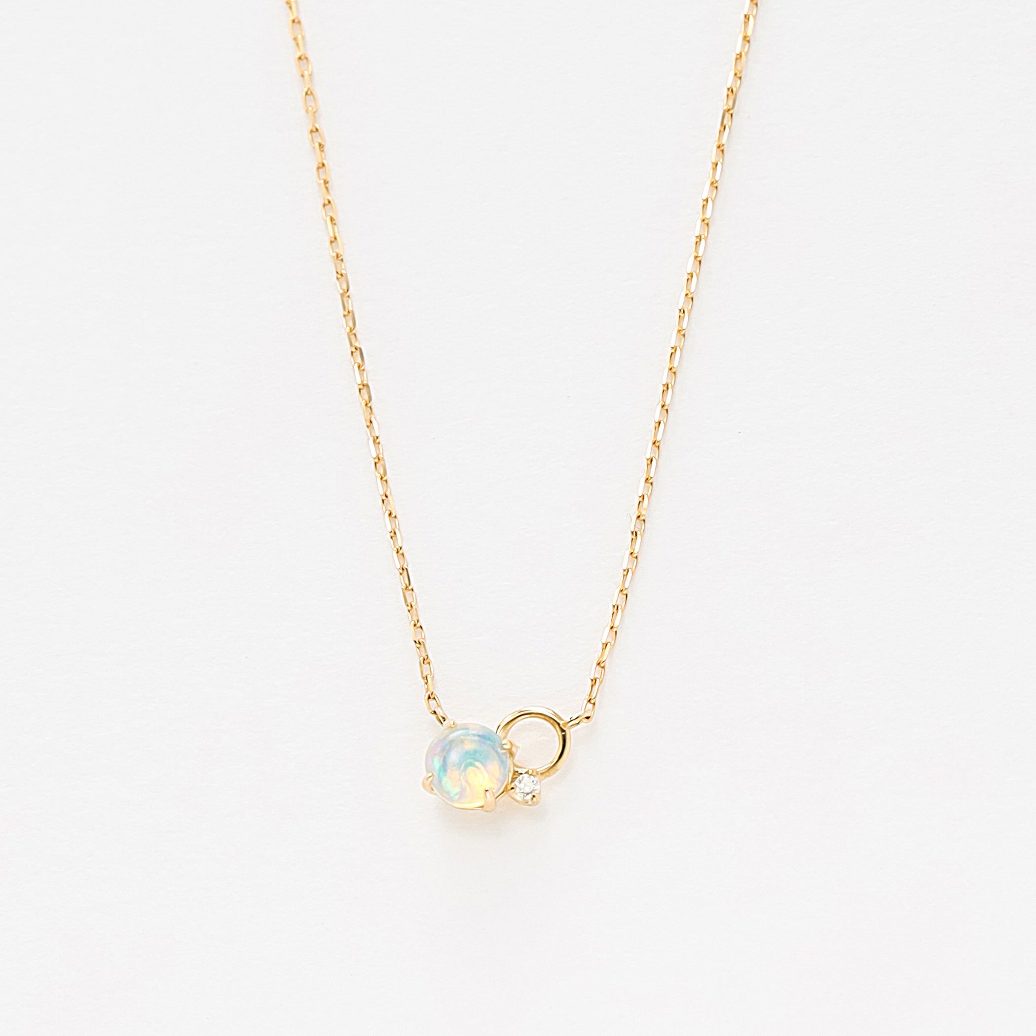 【WEB限定】10月誕生石 K10 イエローゴールド オパール ネックレス