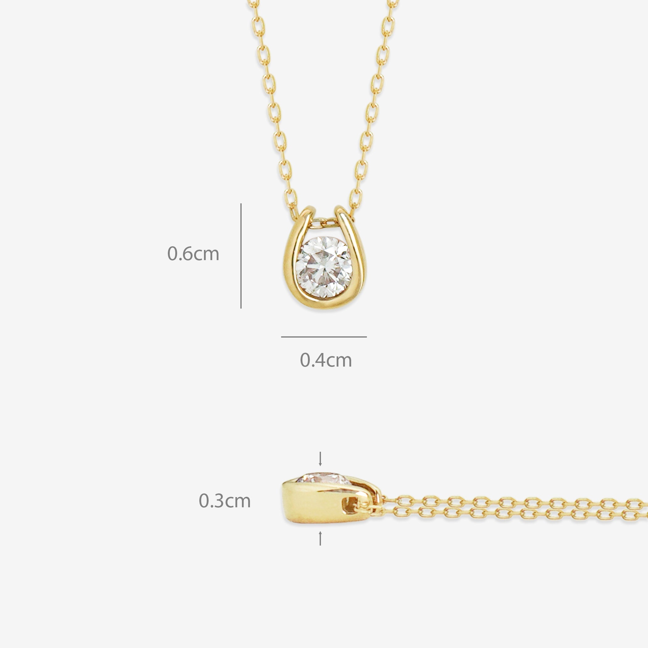 K18 イエローゴールド ダイヤモンド 馬蹄 ネックレス