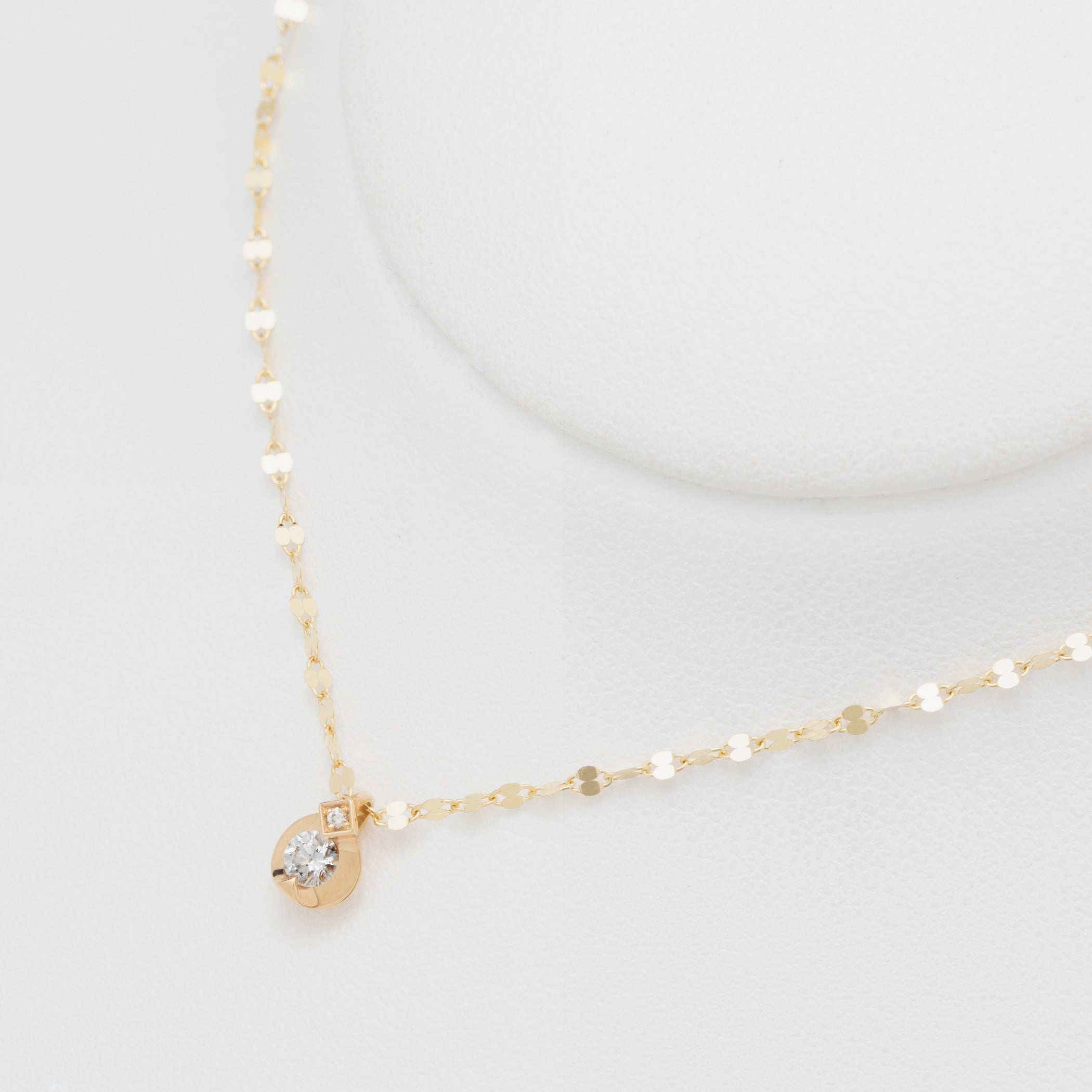 K18 イエローゴールド ダイヤモンド ネックレス(0.1ct)